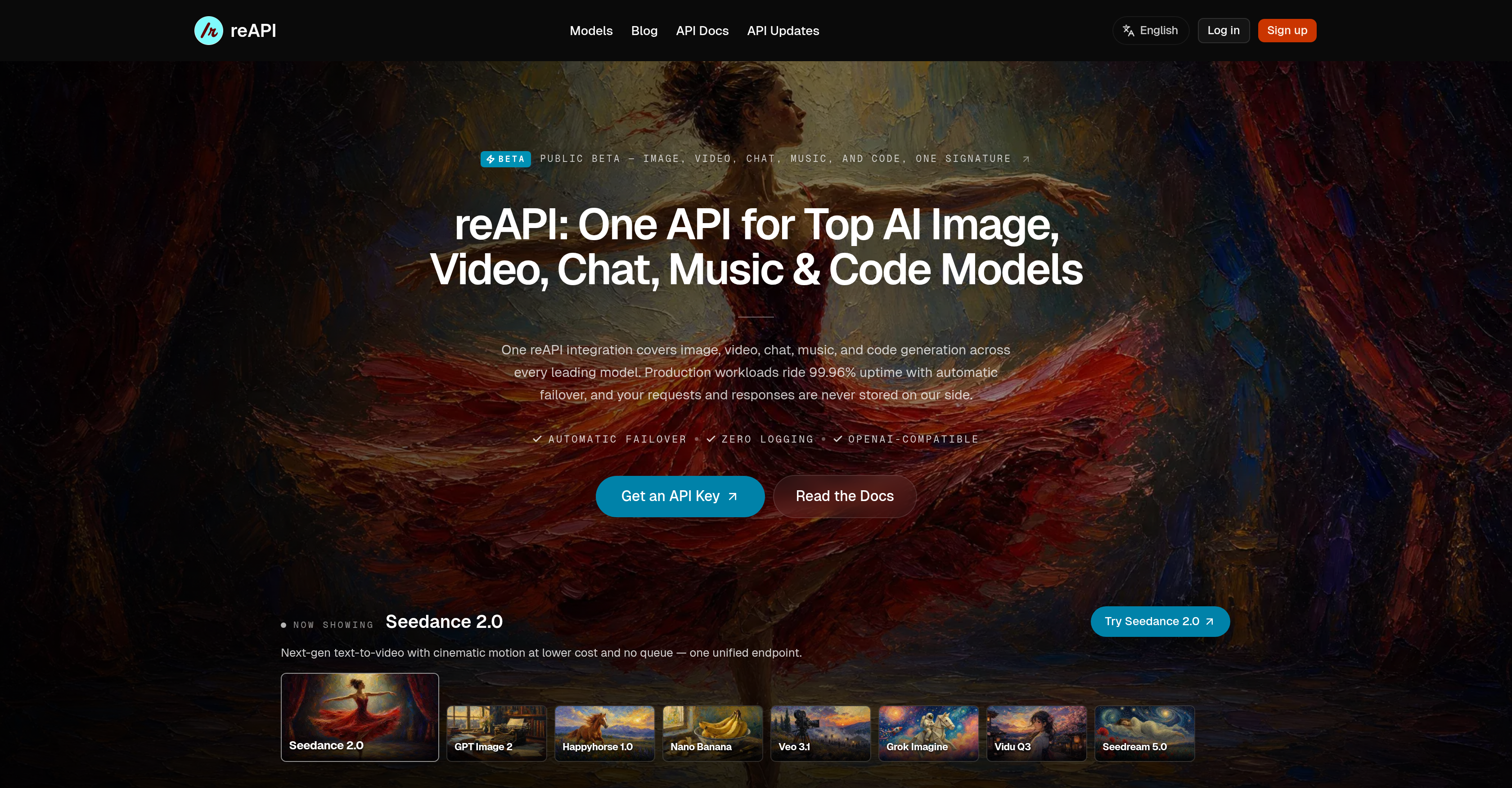 reAPI - Screenshot showing the interface and features of this AI tool