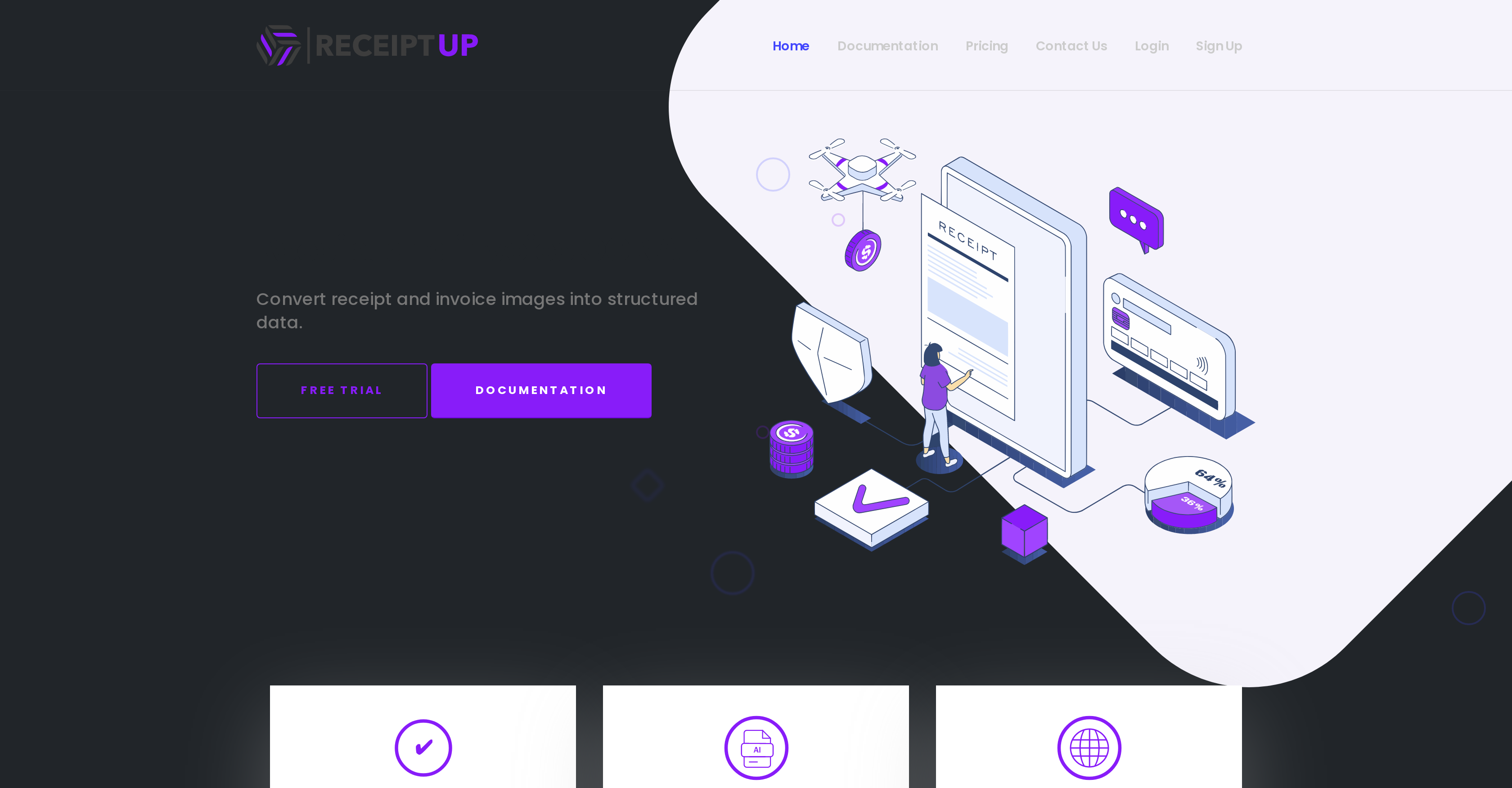 ReceiptUp - Screenshot showing the interface and features of this AI tool