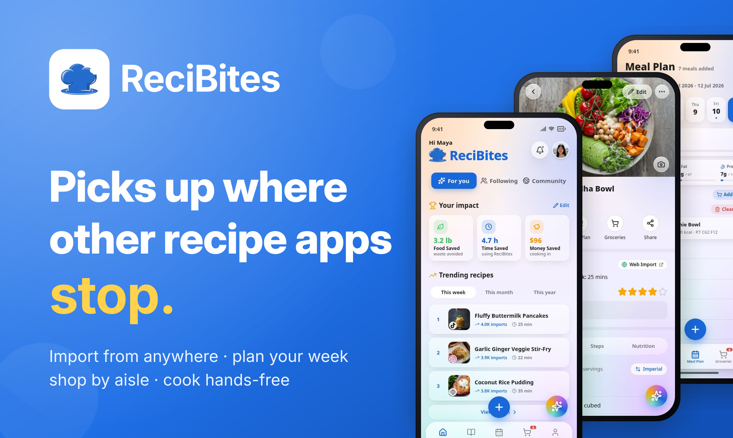 ReciBites: Recipe Meal Planner - Screenshot showing the interface and features of this AI tool
