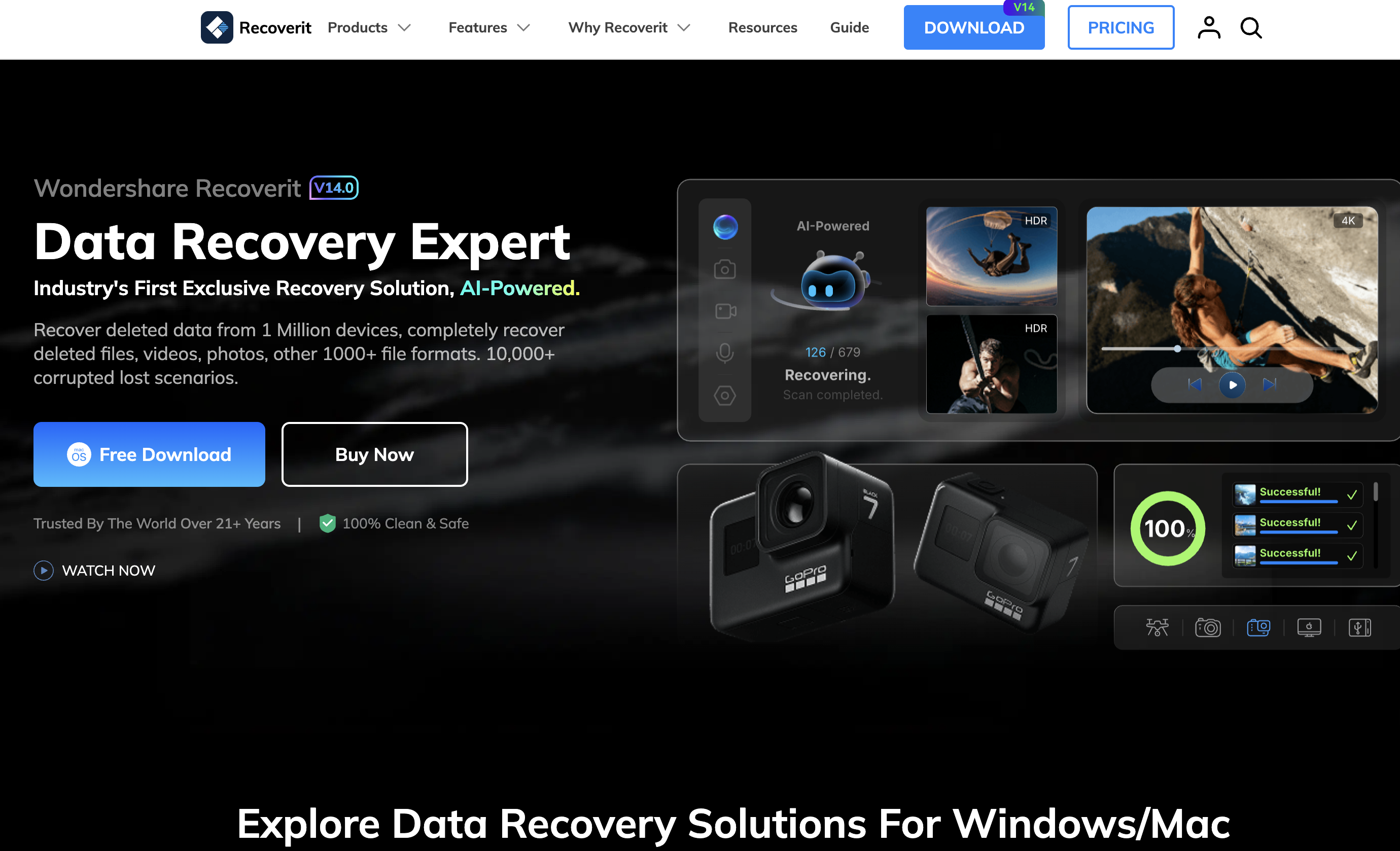 Recoverit - Screenshot showing the interface and features of this AI tool