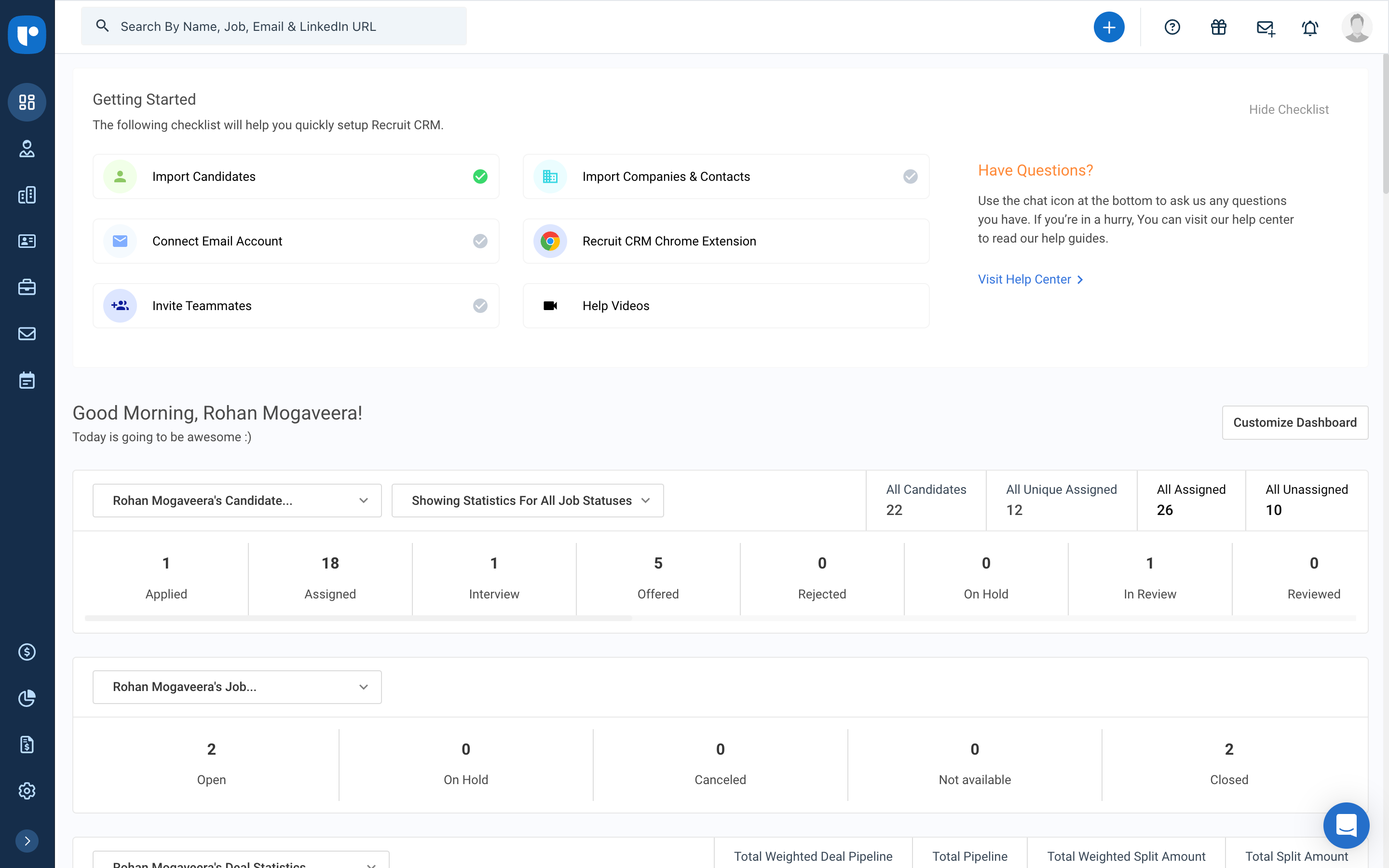 Recruit CRMv3.1.83 - Screenshot showing the interface and features of this AI tool