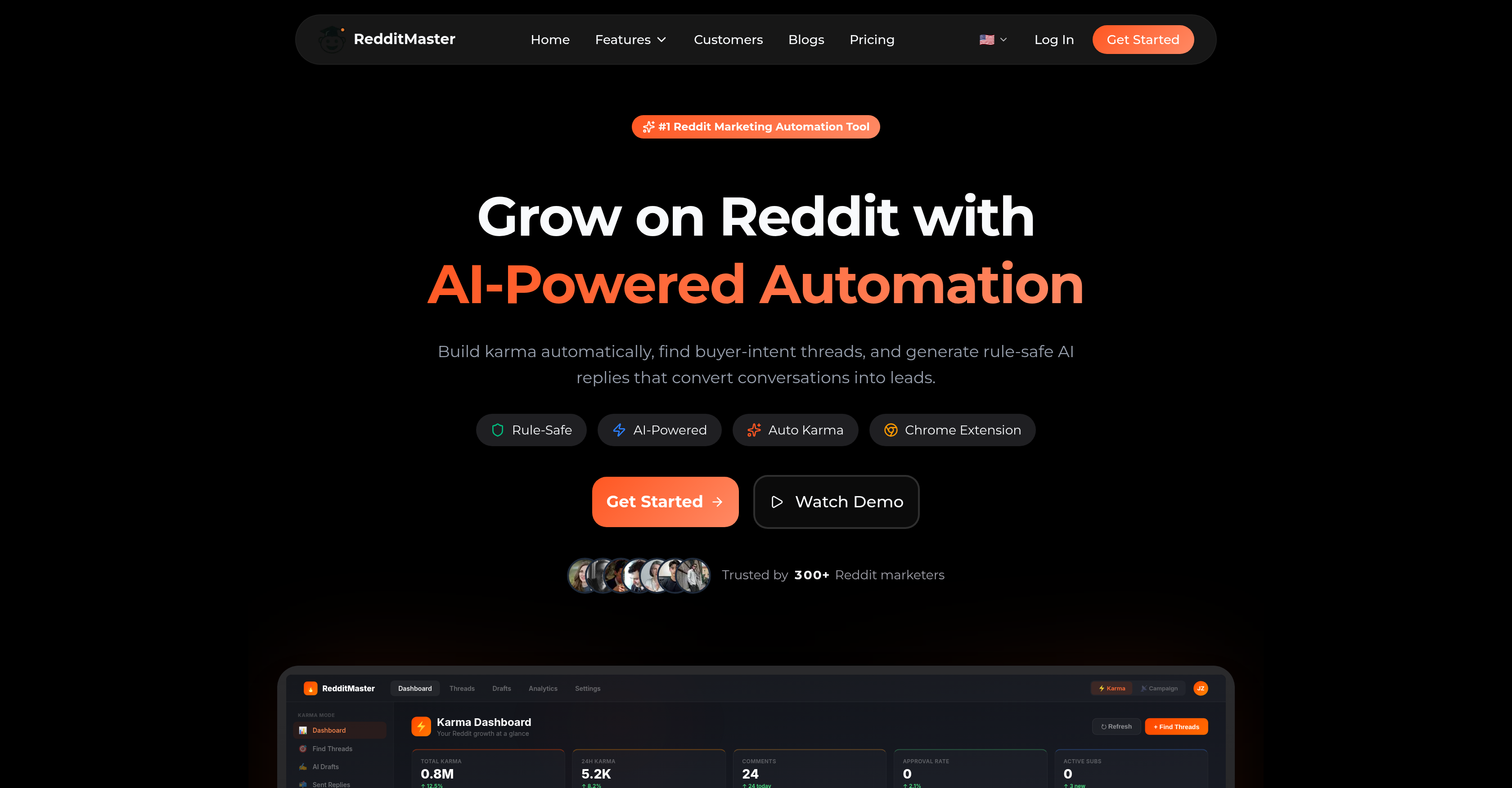 RedditMaster - Screenshot showing the interface and features of this AI tool
