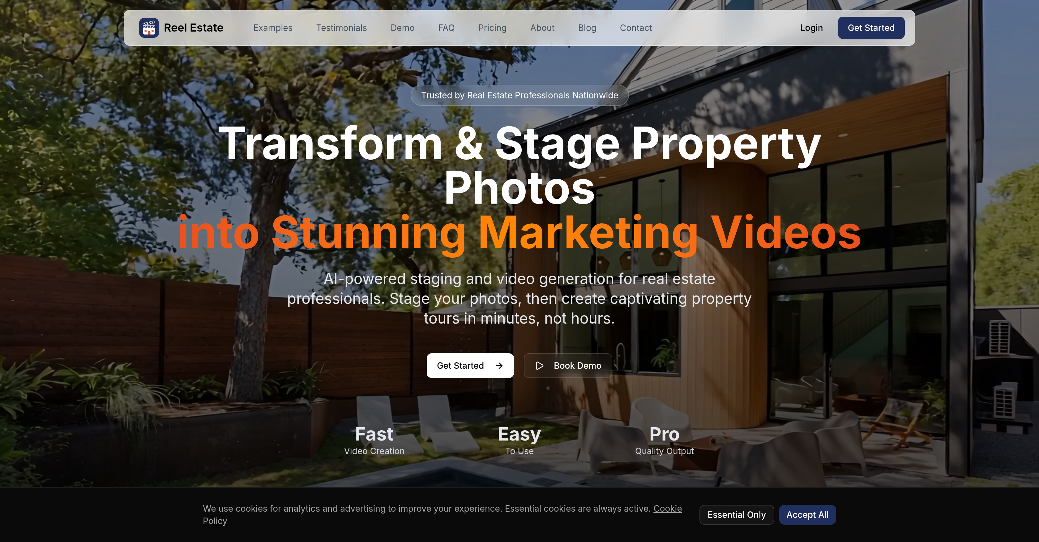 Reel Estate - Screenshot showing the interface and features of this AI tool