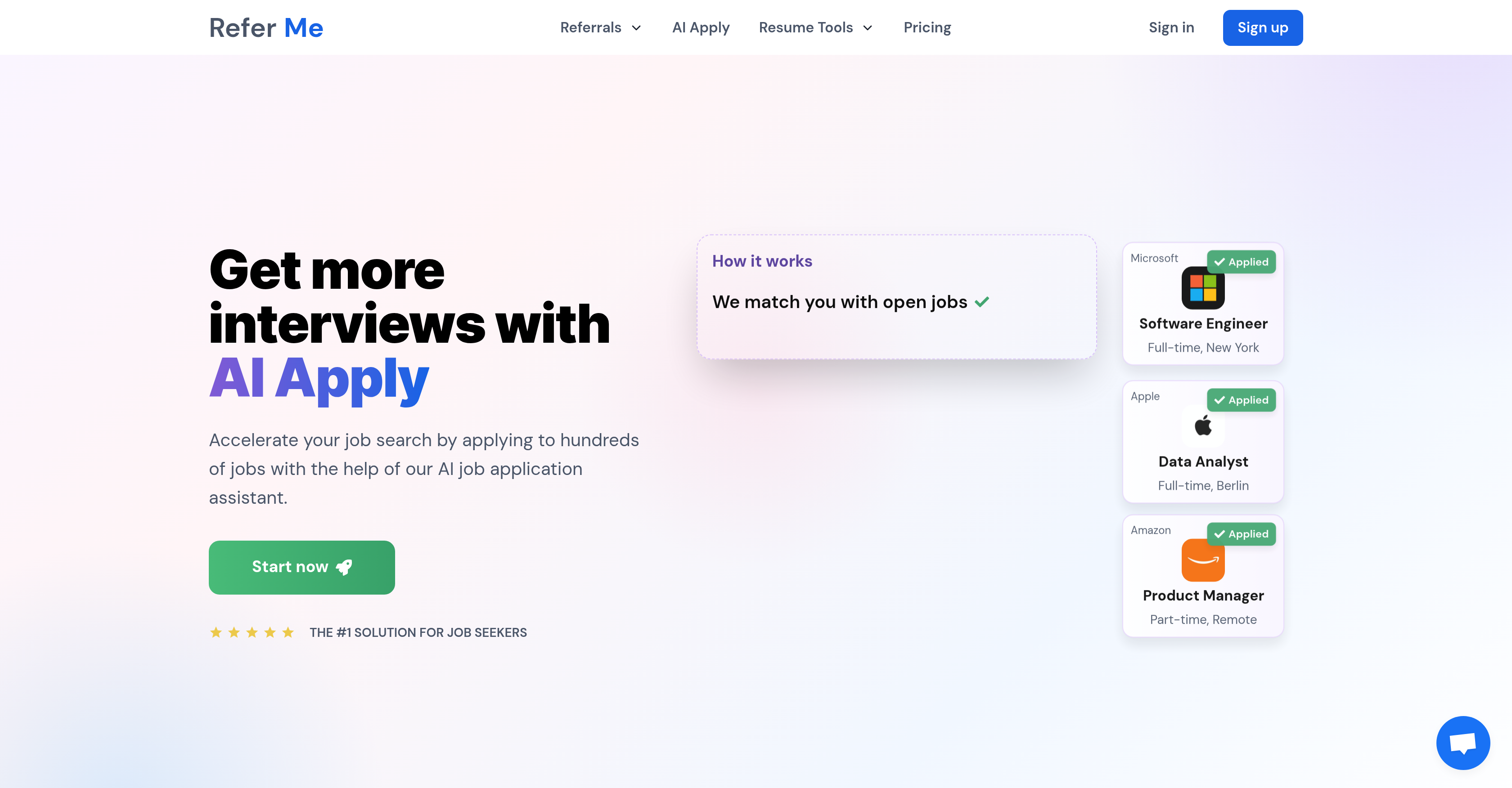 AI Apply by Refer.me - Screenshot showing the interface and features of this AI tool