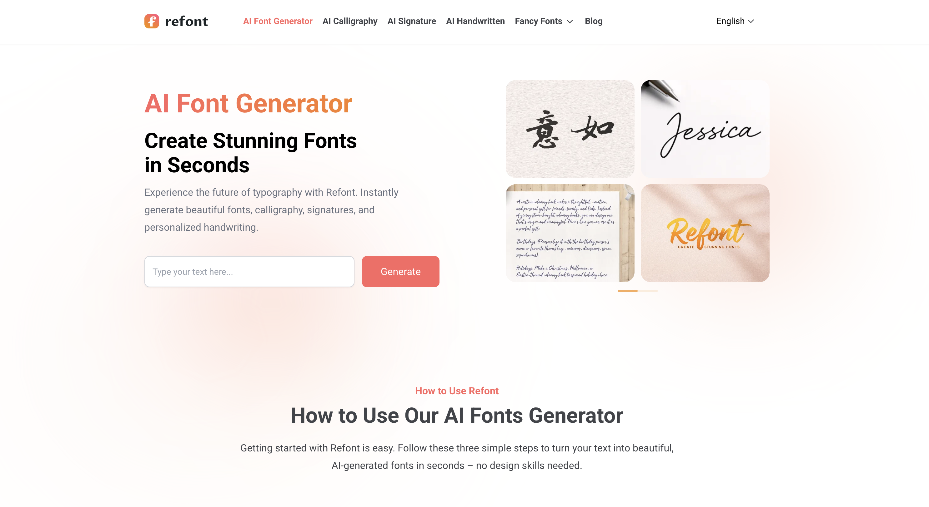 Refont - Screenshot showing the interface and features of this AI tool