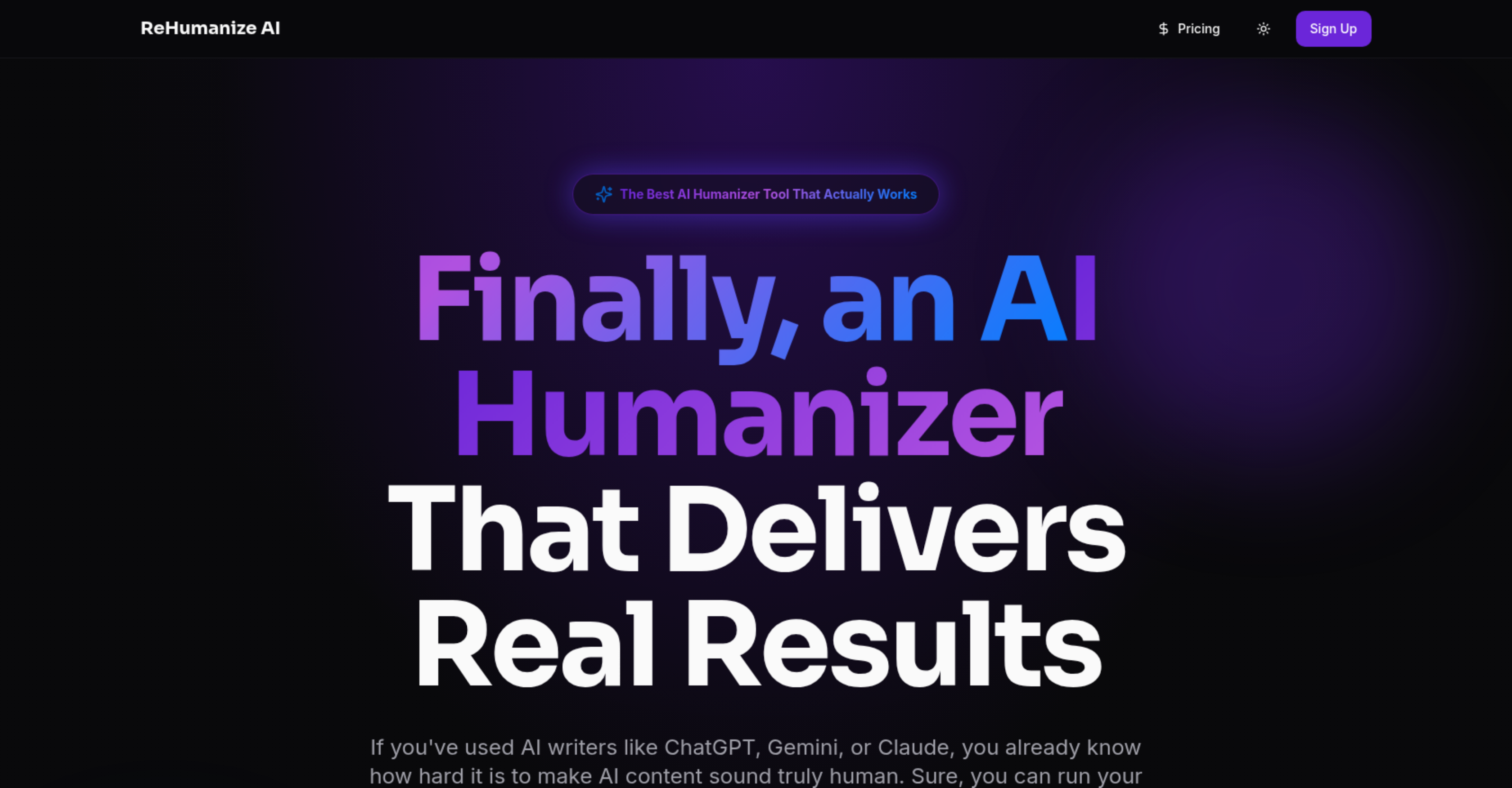 ReHumanize AI - JbContentLab - Screenshot showing the interface and features of this AI tool