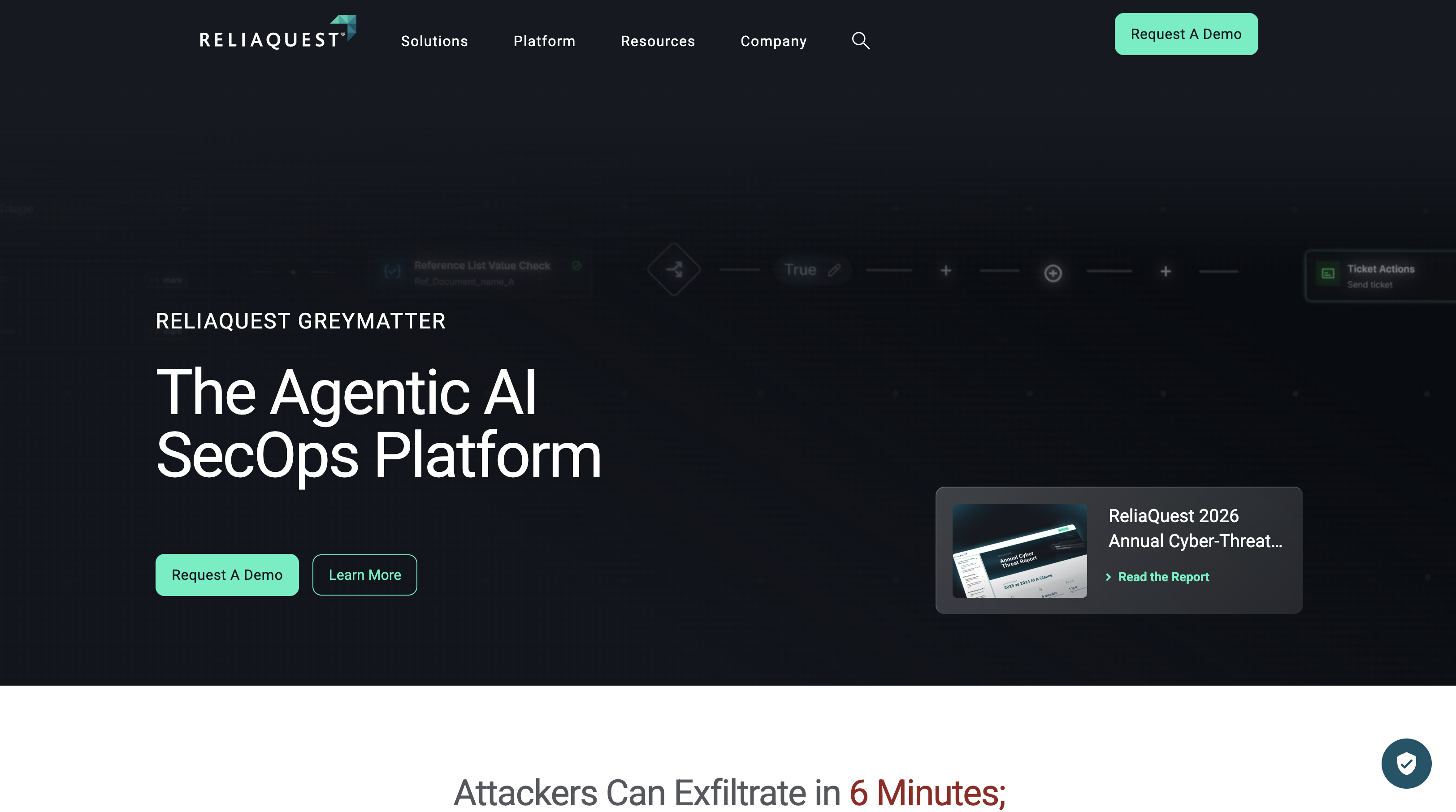 ReliaQuest - Screenshot showing the interface and features of this AI tool