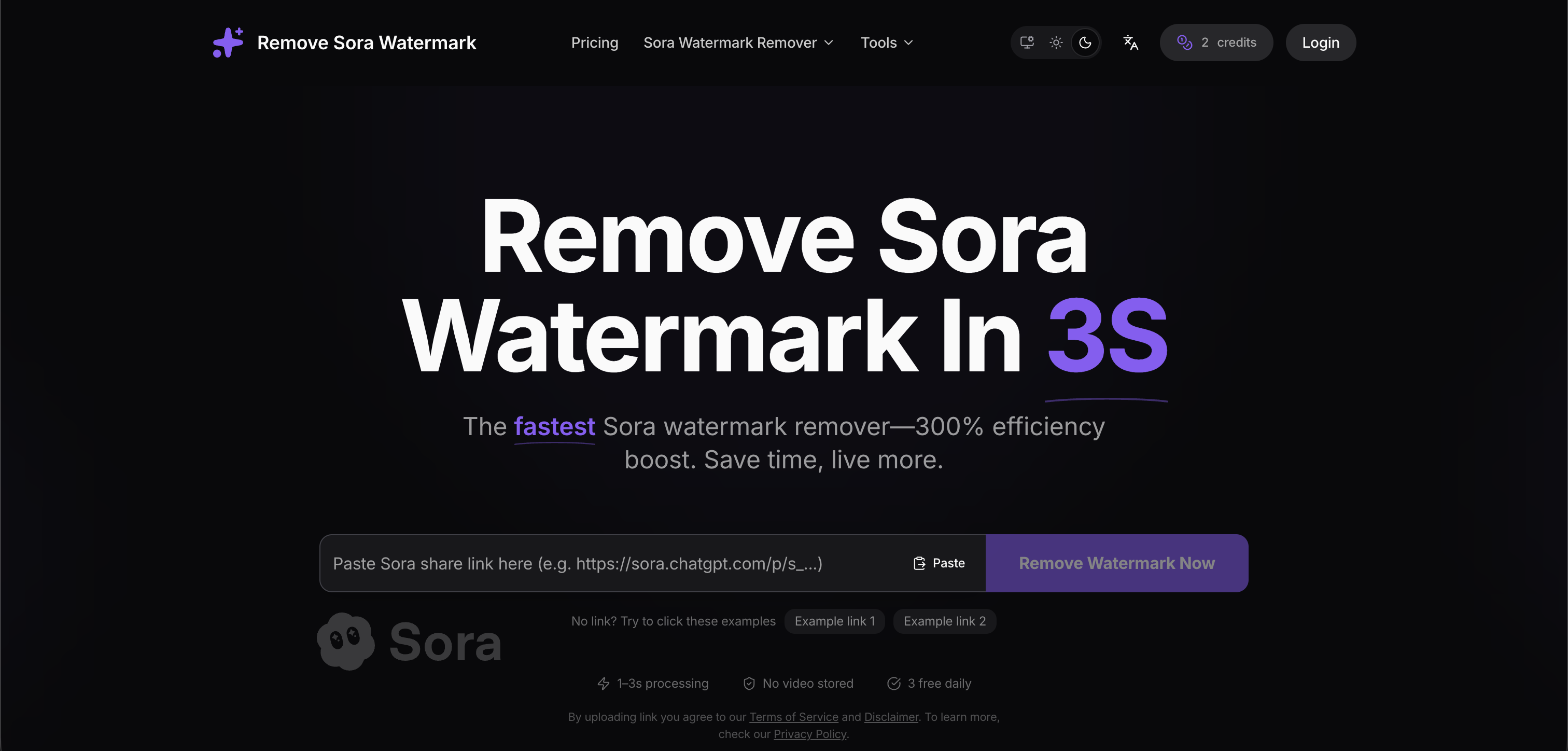 Remove Sora Watermark.ai - Screenshot showing the interface and features of this AI tool