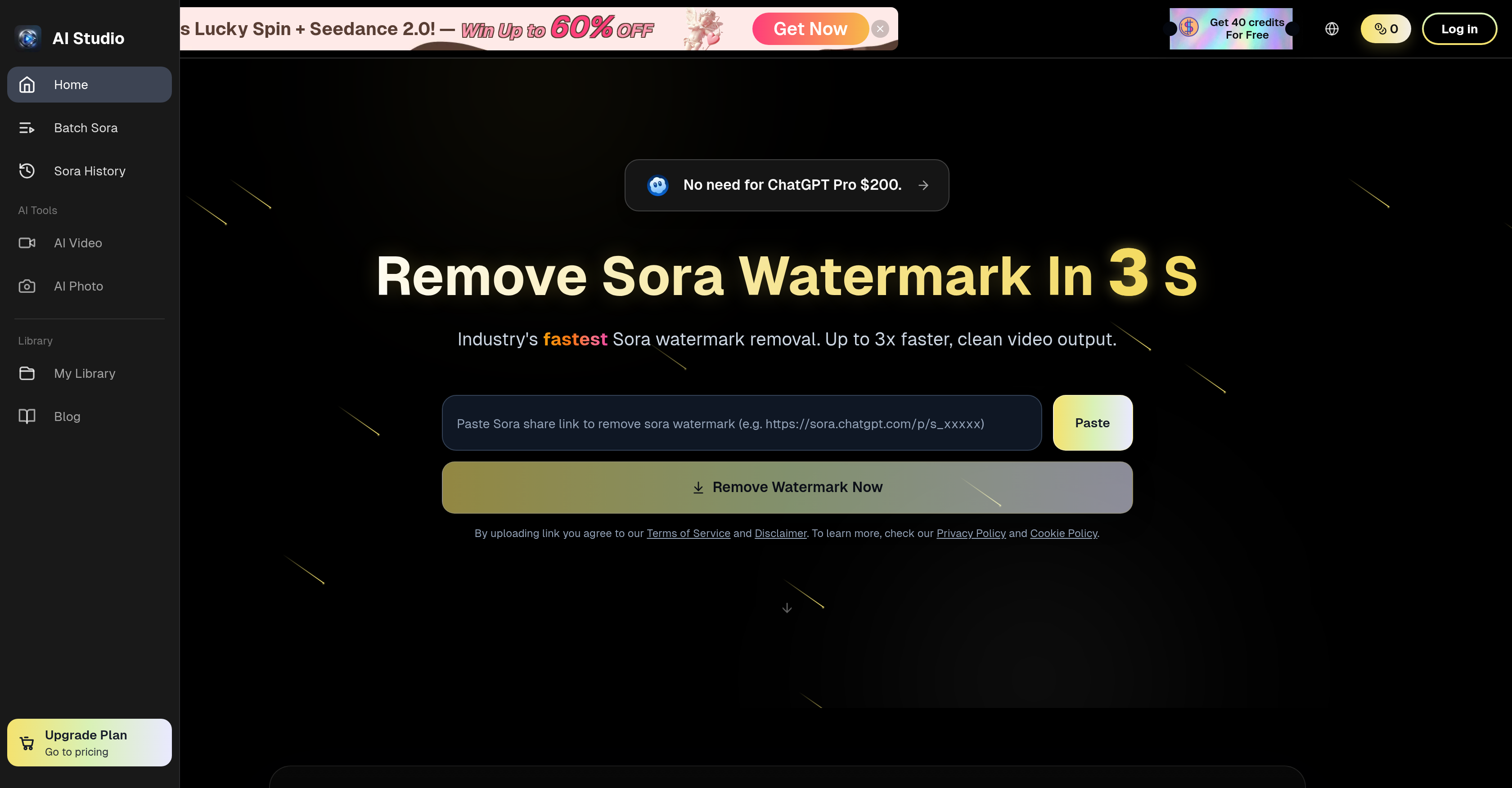 Remove Sora Watermark.video - Screenshot showing the interface and features of this AI tool