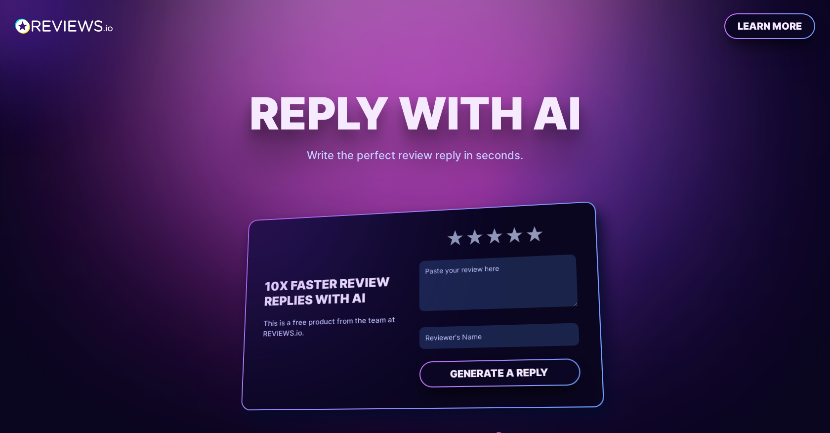 Reply With AI - Screenshot showing the interface and features of this AI tool