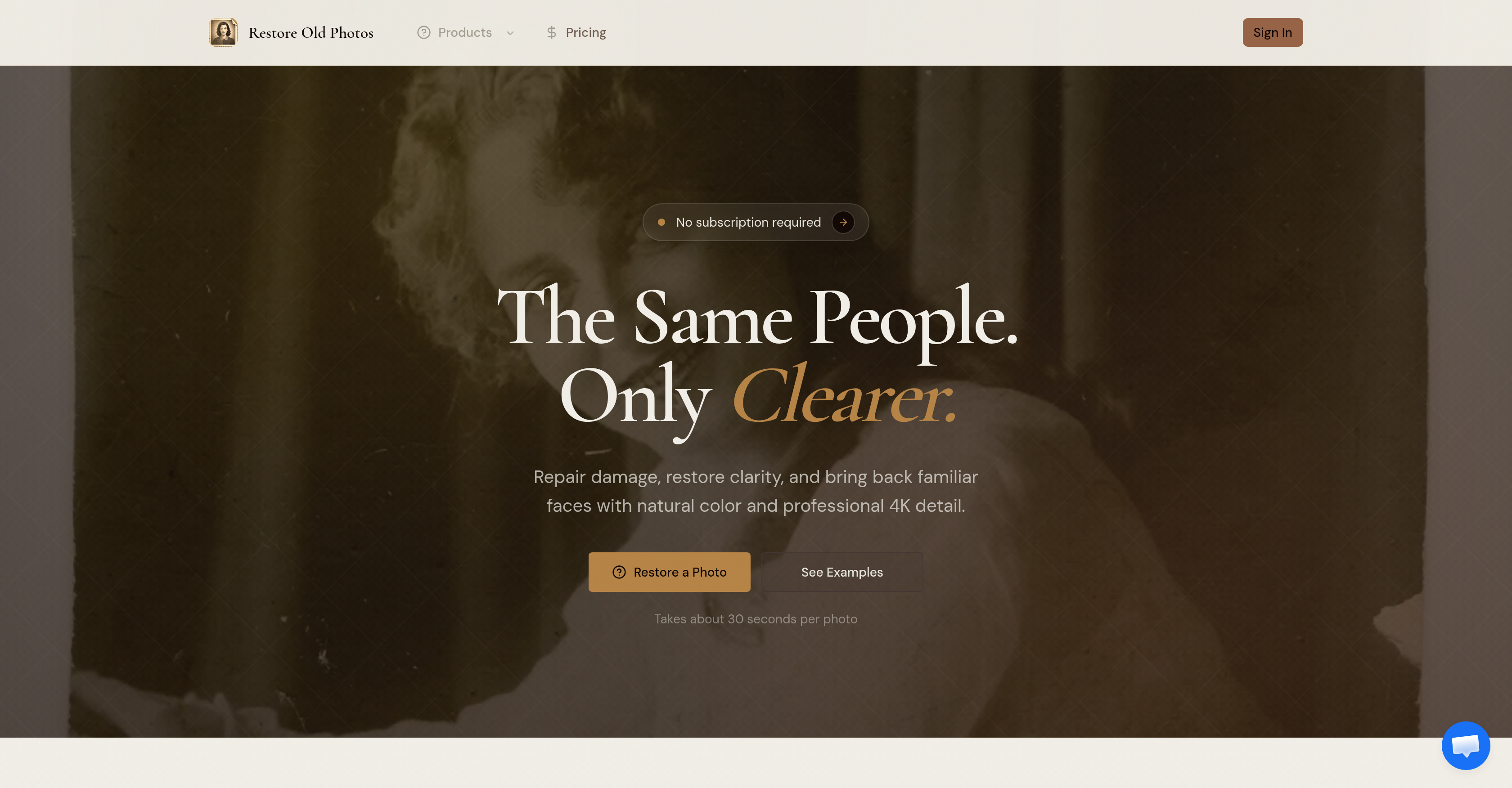 Restore Old Photos.pro - Screenshot showing the interface and features of this AI tool