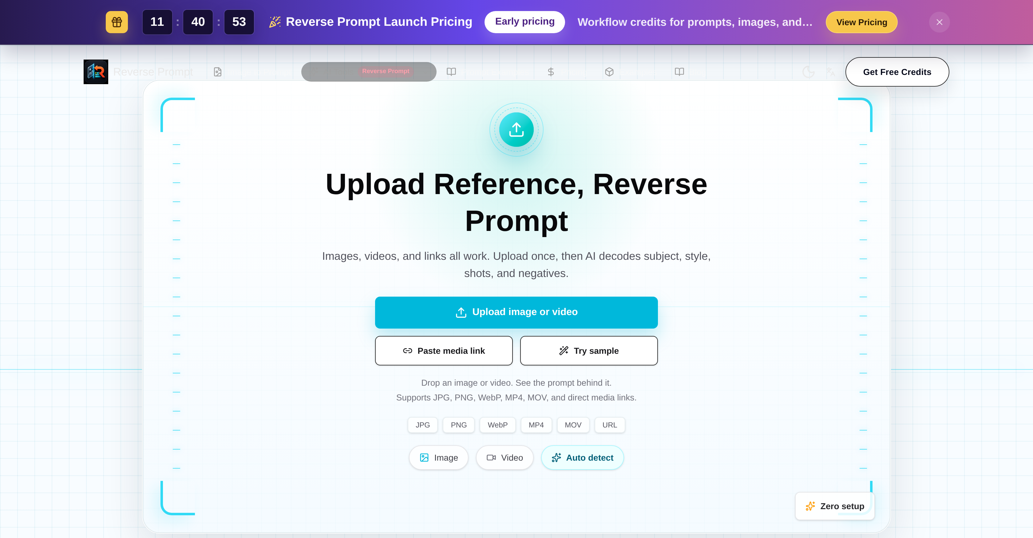 Reverse Prompt | Video to Prompt - Screenshot showing the interface and features of this AI tool