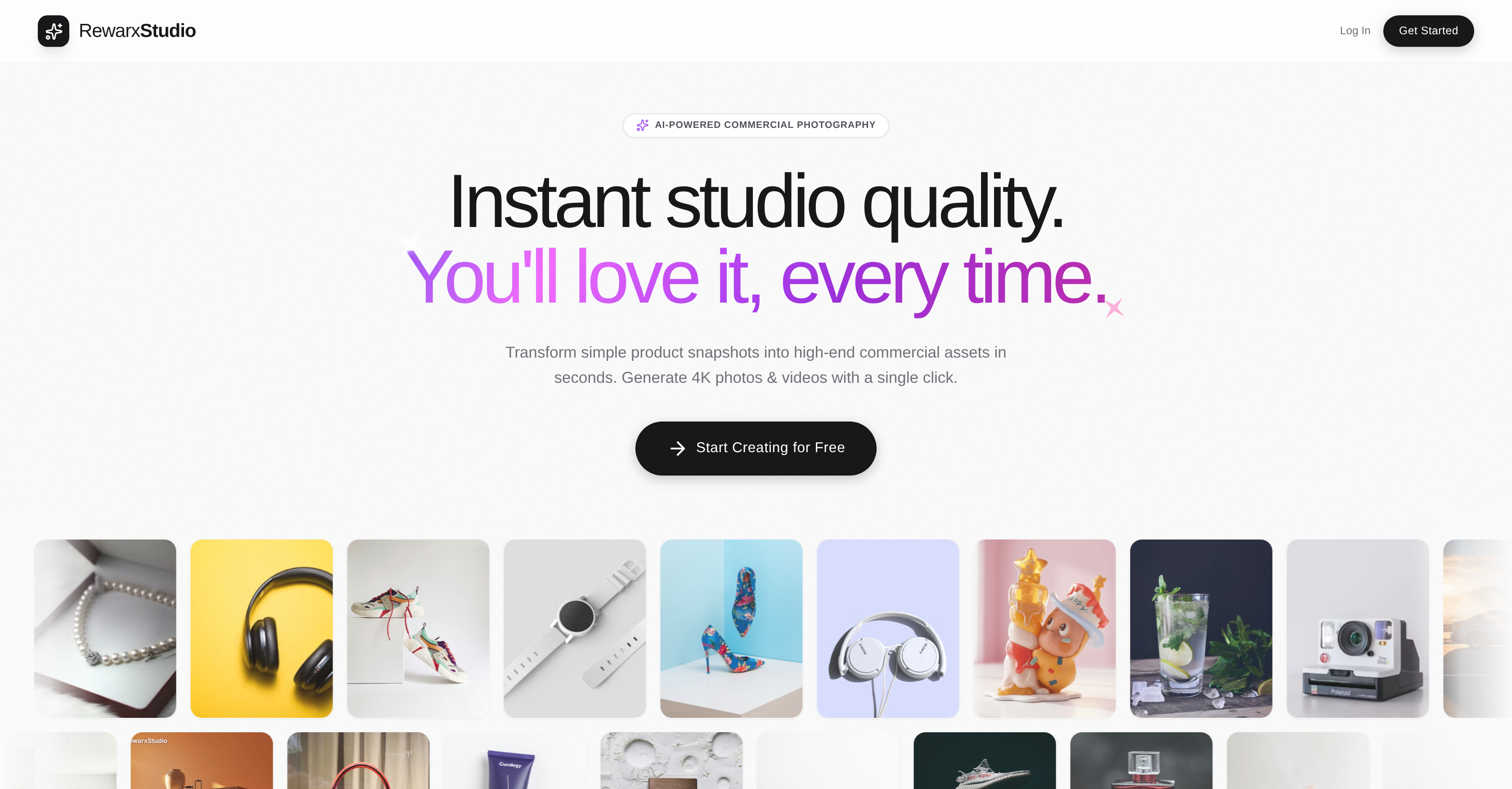 RewarxStudio - Screenshot showing the interface and features of this AI tool
