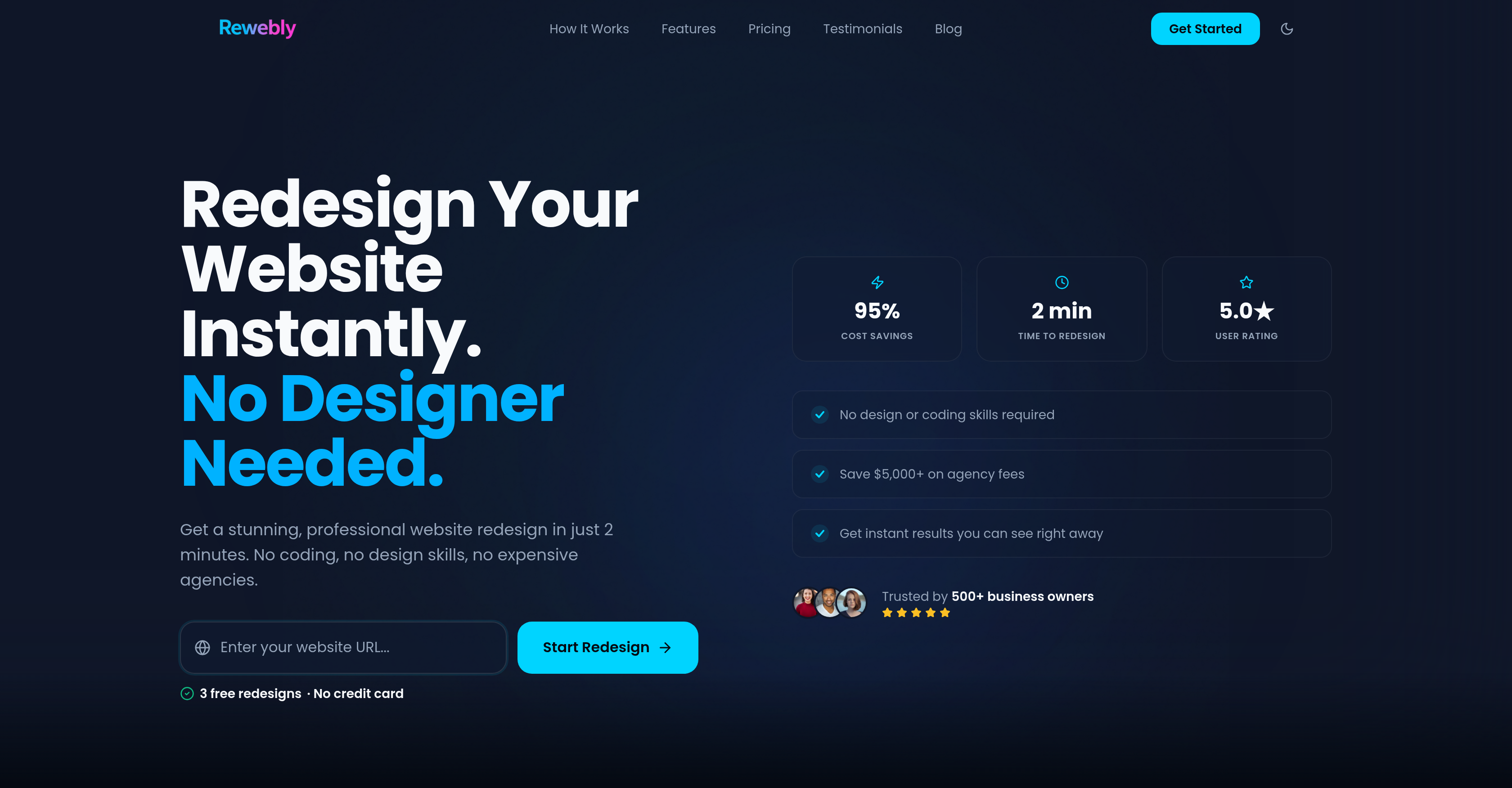 Rewebly - Screenshot showing the interface and features of this AI tool