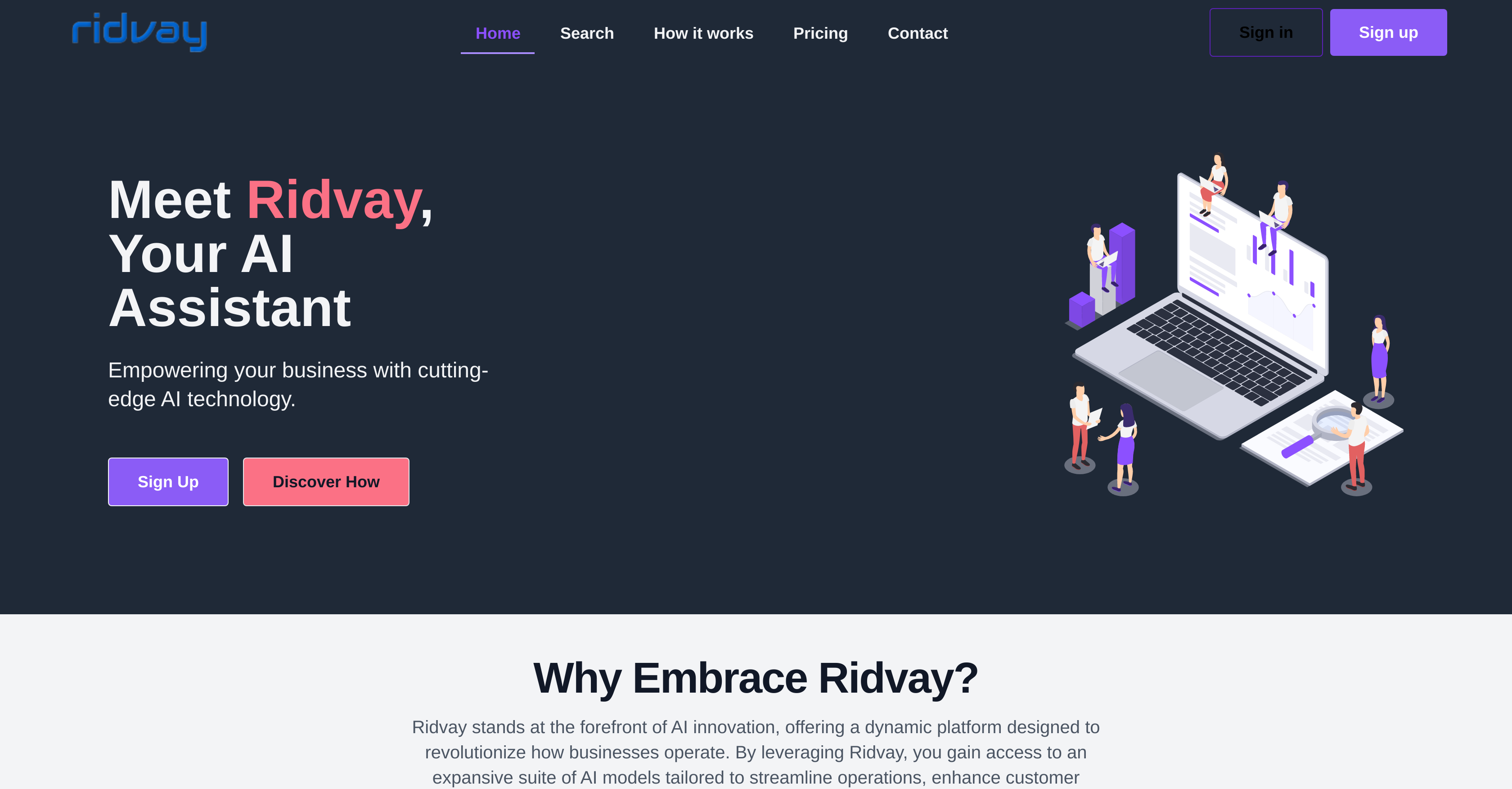 Ridvay - Screenshot showing the interface and features of this AI tool