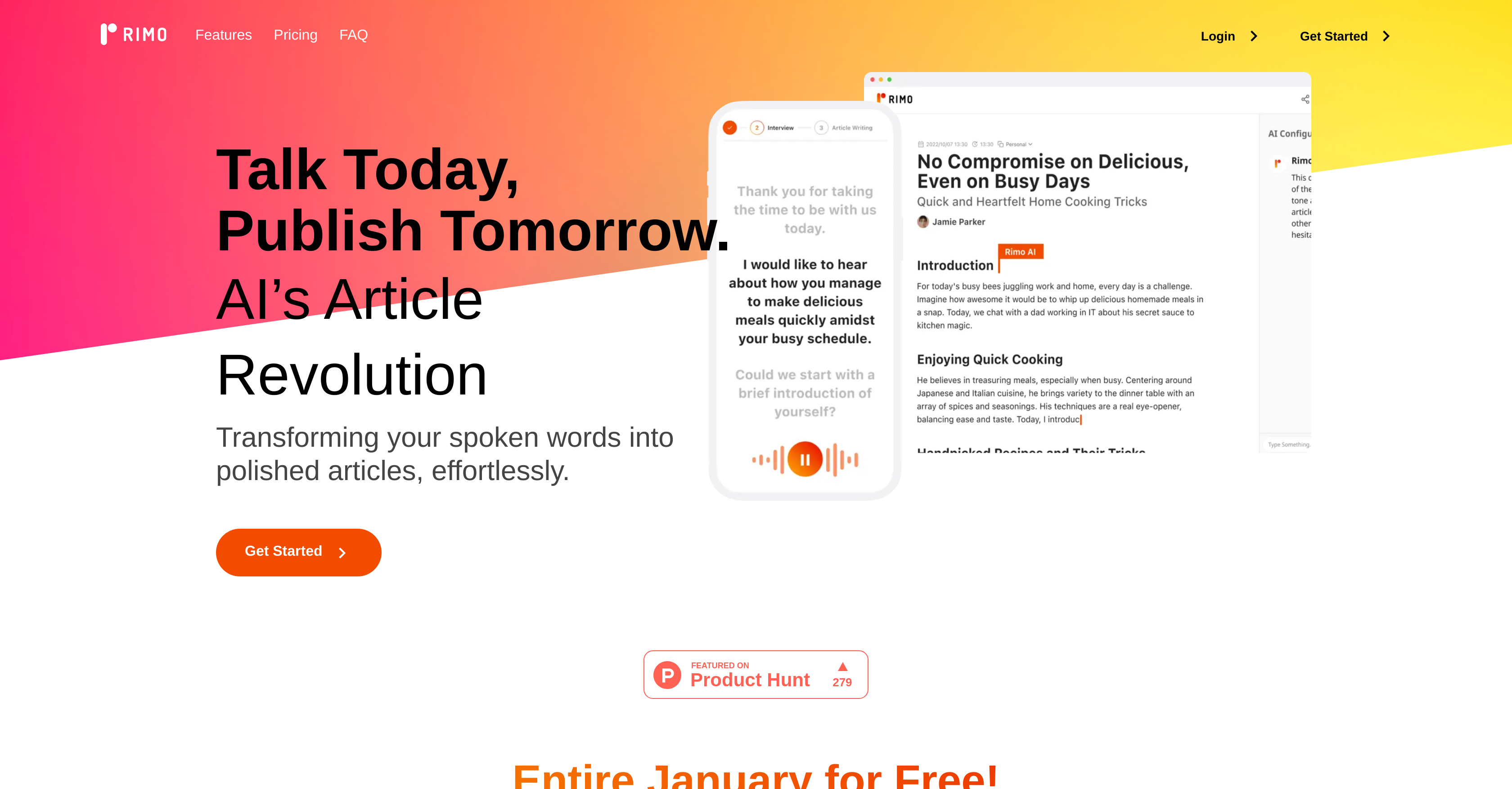 Rimo - Screenshot showing the interface and features of this AI tool