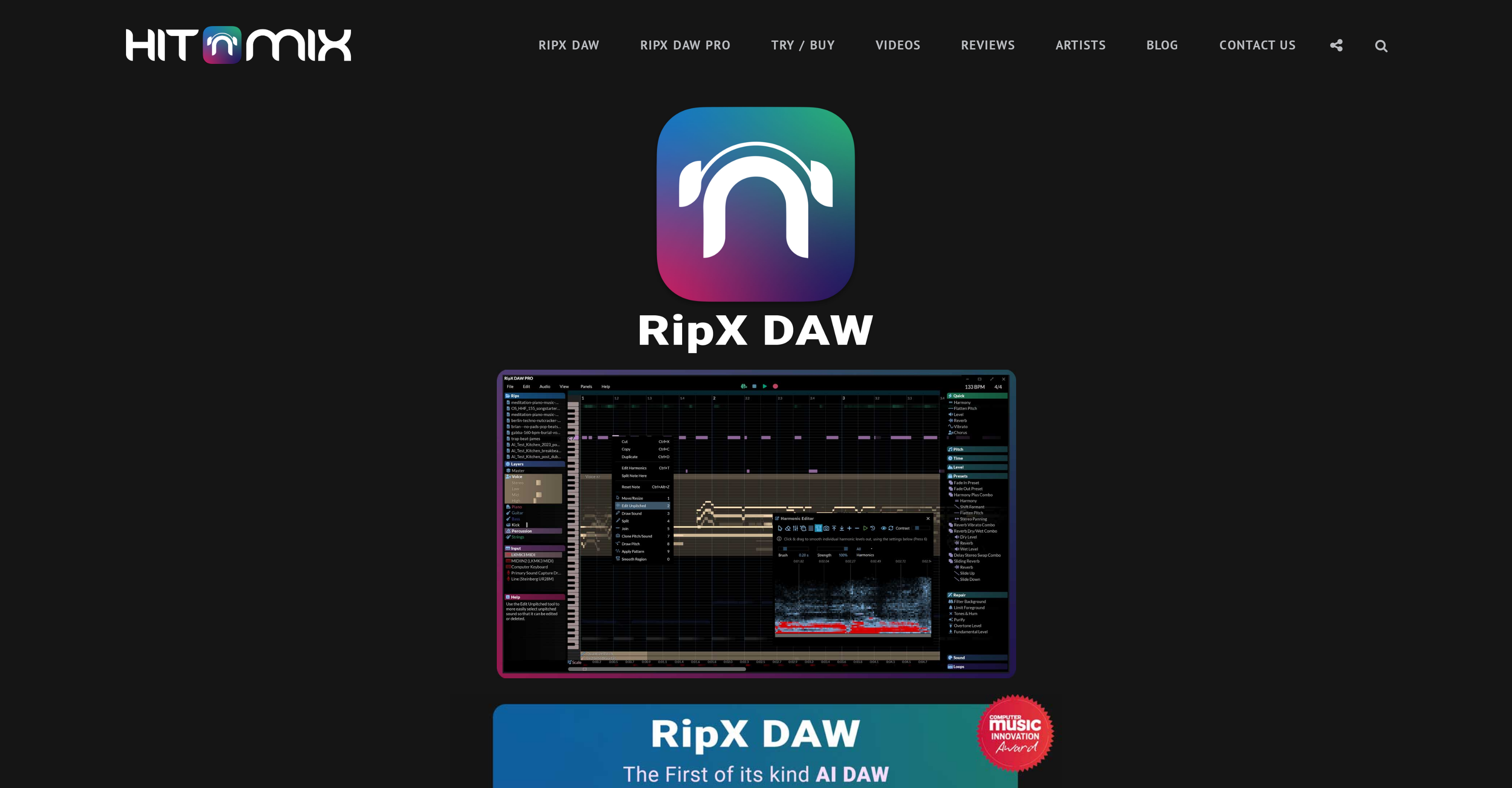 RipX - Screenshot showing the interface and features of this AI tool