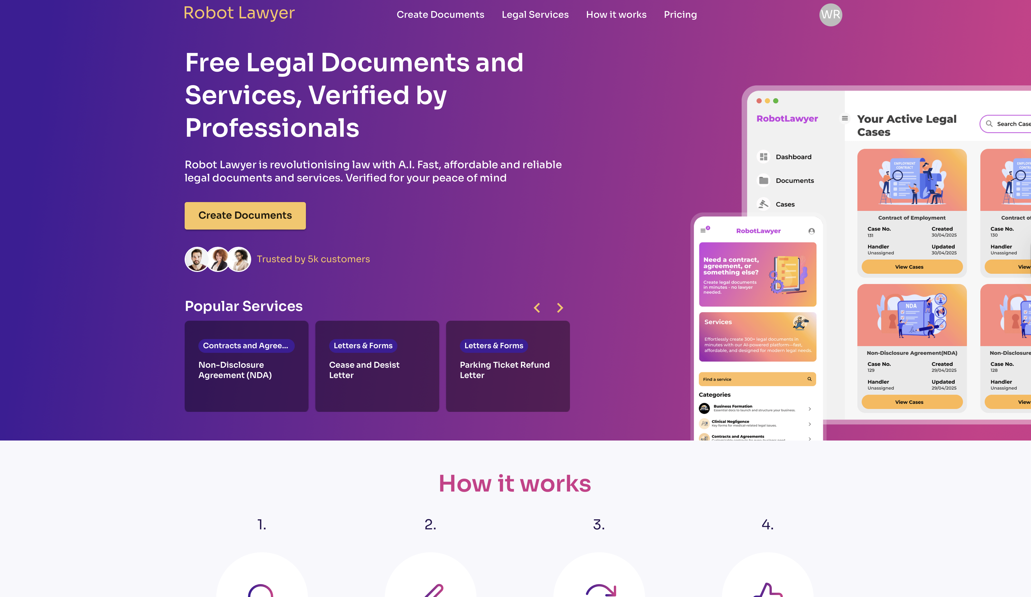 Robot Lawyerv2 - Screenshot showing the interface and features of this AI tool