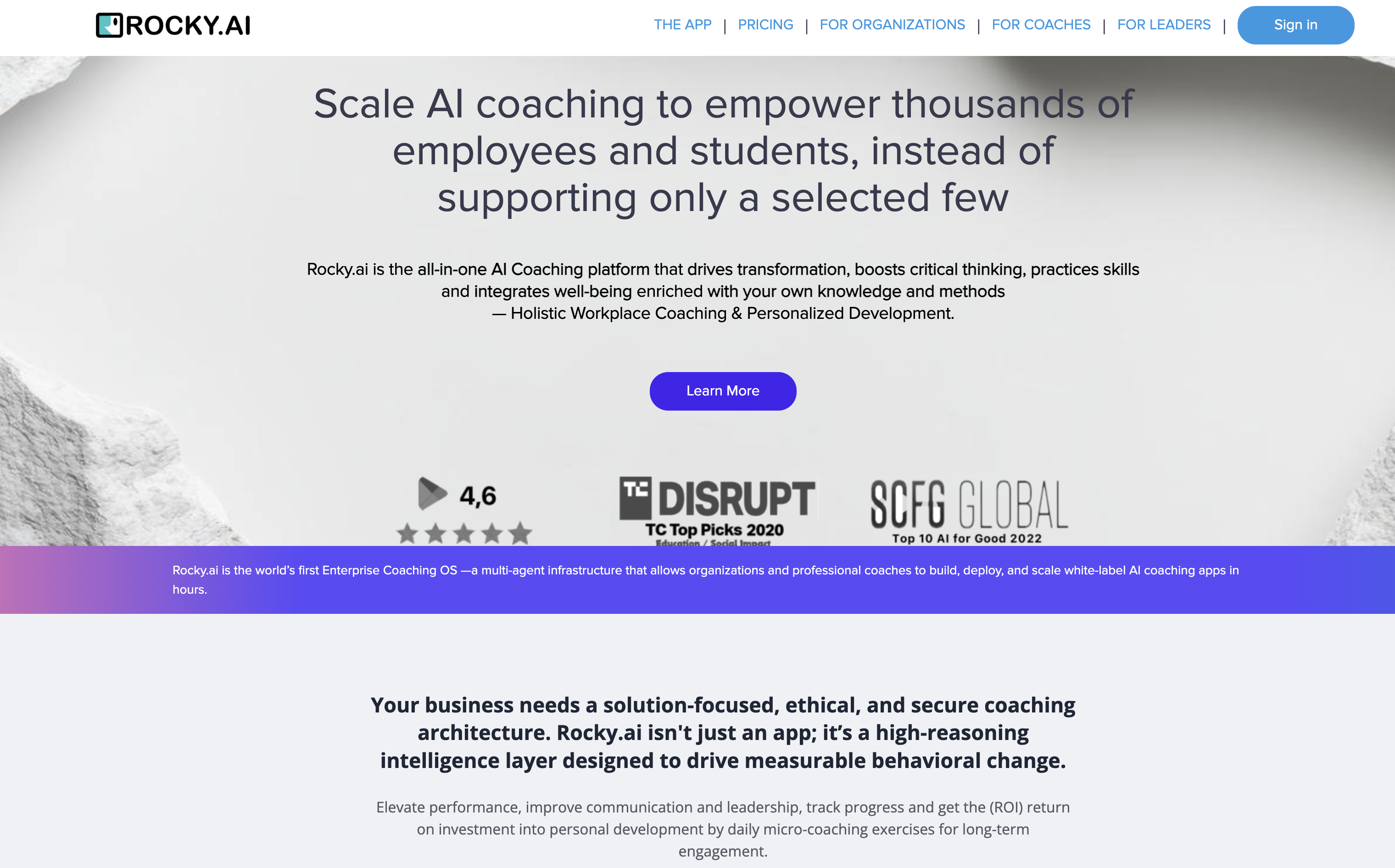 Rocky.ai - Screenshot showing the interface and features of this AI tool