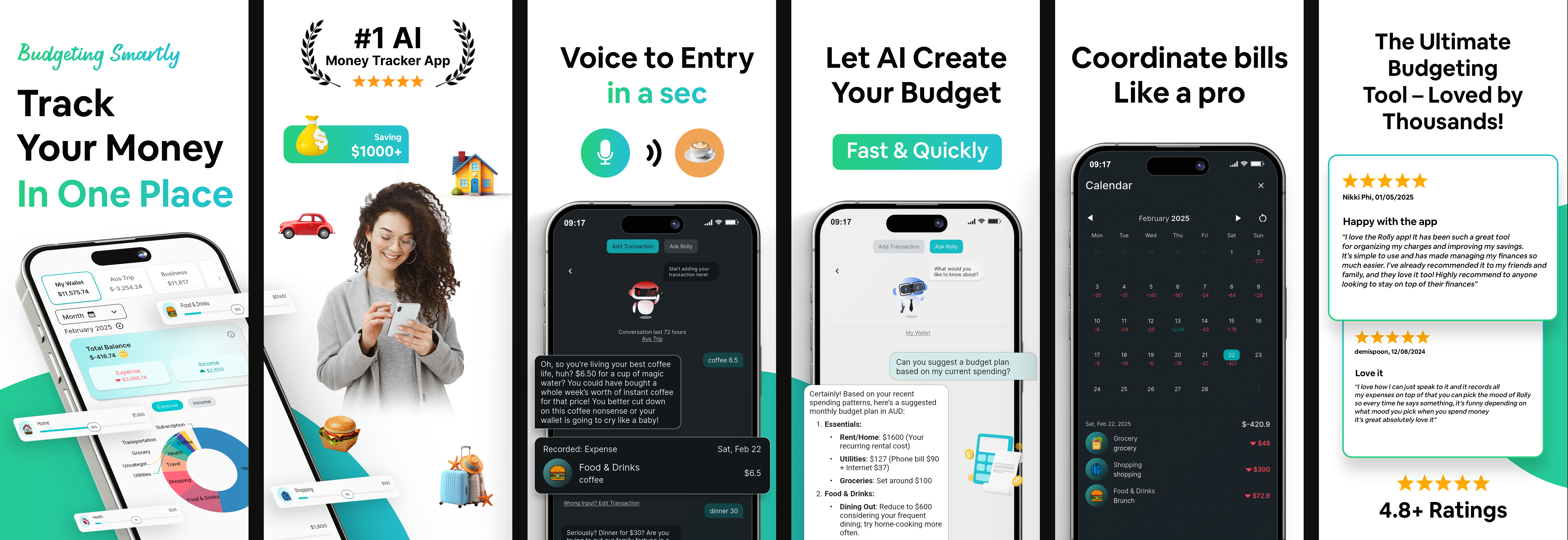 Rolly: AI Money Trackerv7.0.0 - Screenshot showing the interface and features of this AI tool