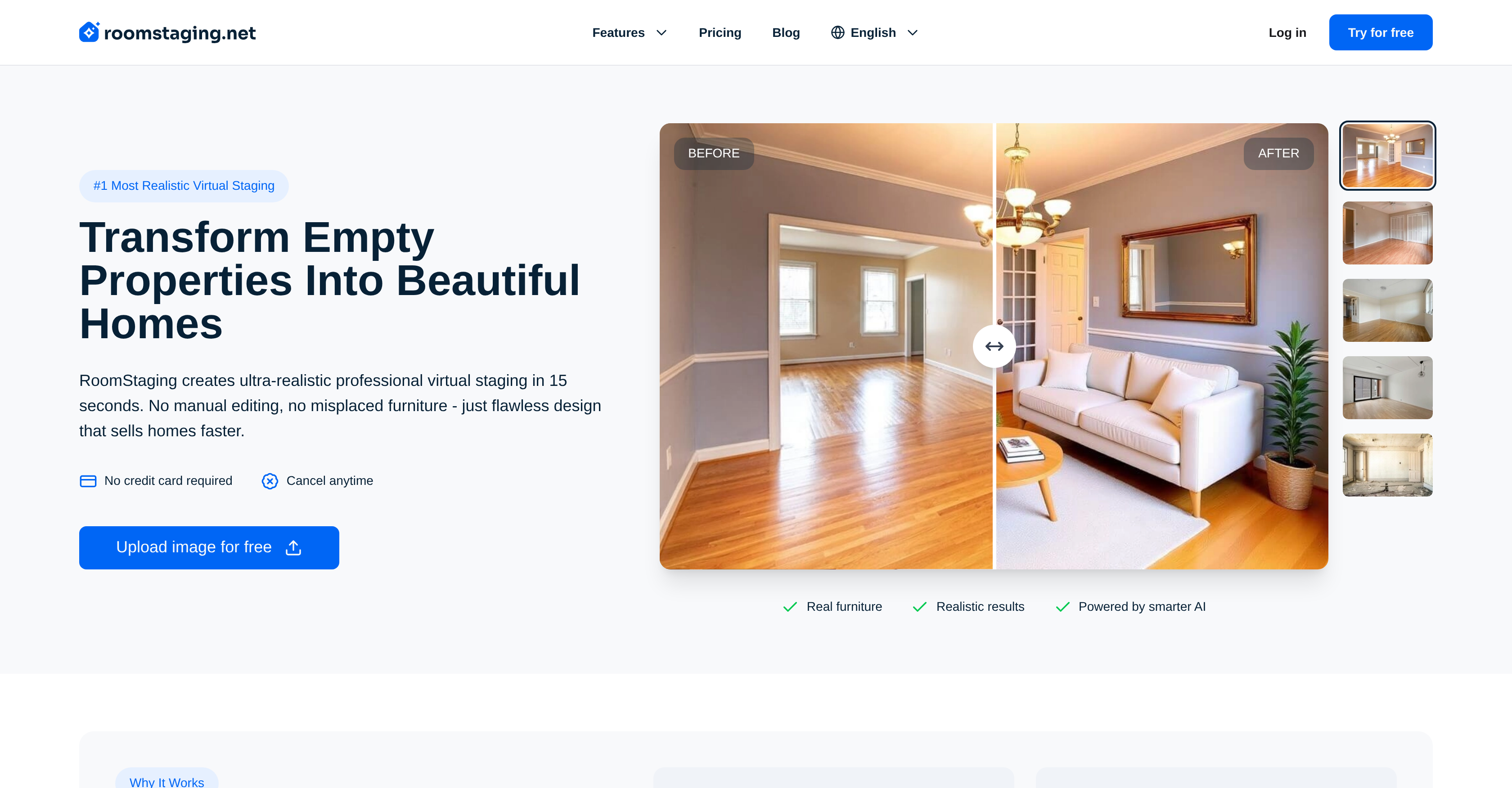 RoomStaging - Screenshot showing the interface and features of this AI tool
