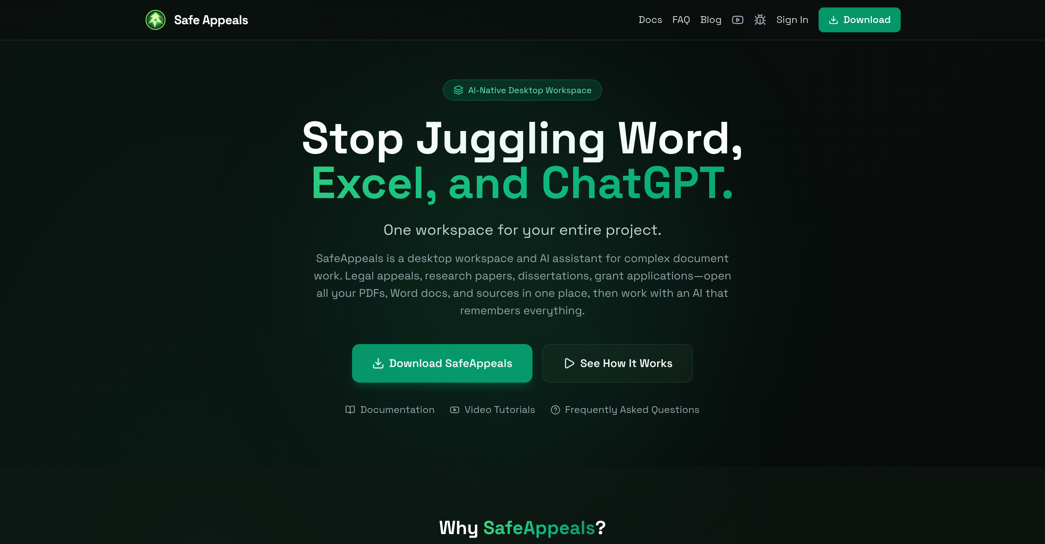 Safe Appeals - Screenshot showing the interface and features of this AI tool