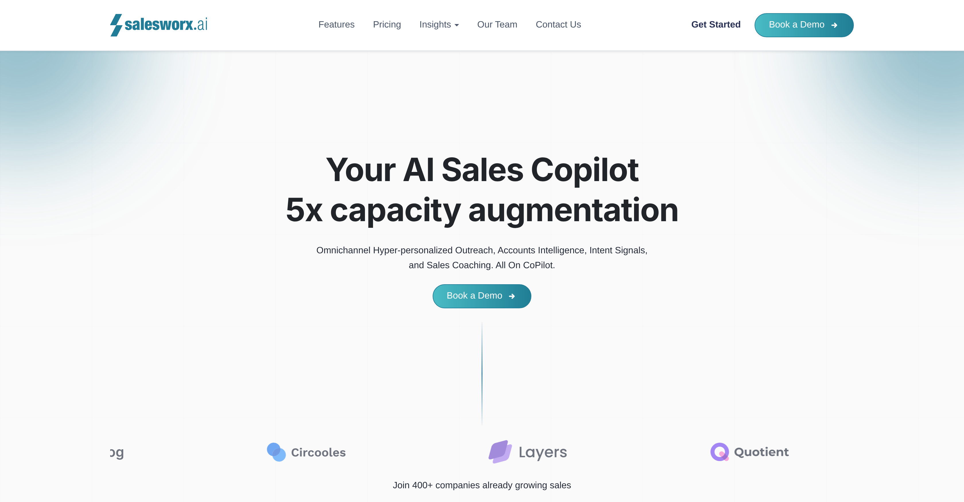 Salesworx - Screenshot showing the interface and features of this AI tool