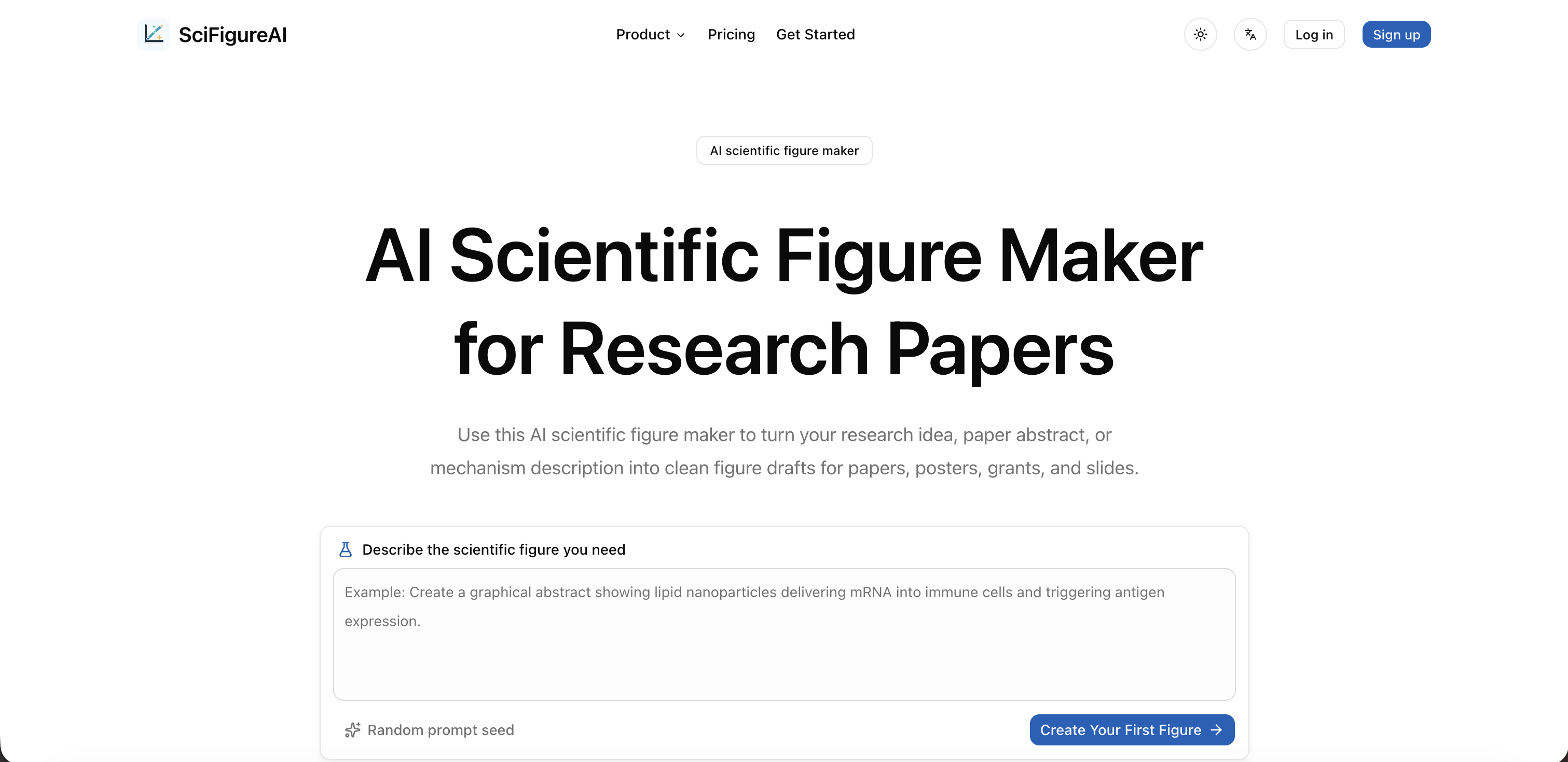SciFigureAI - Screenshot showing the interface and features of this AI tool