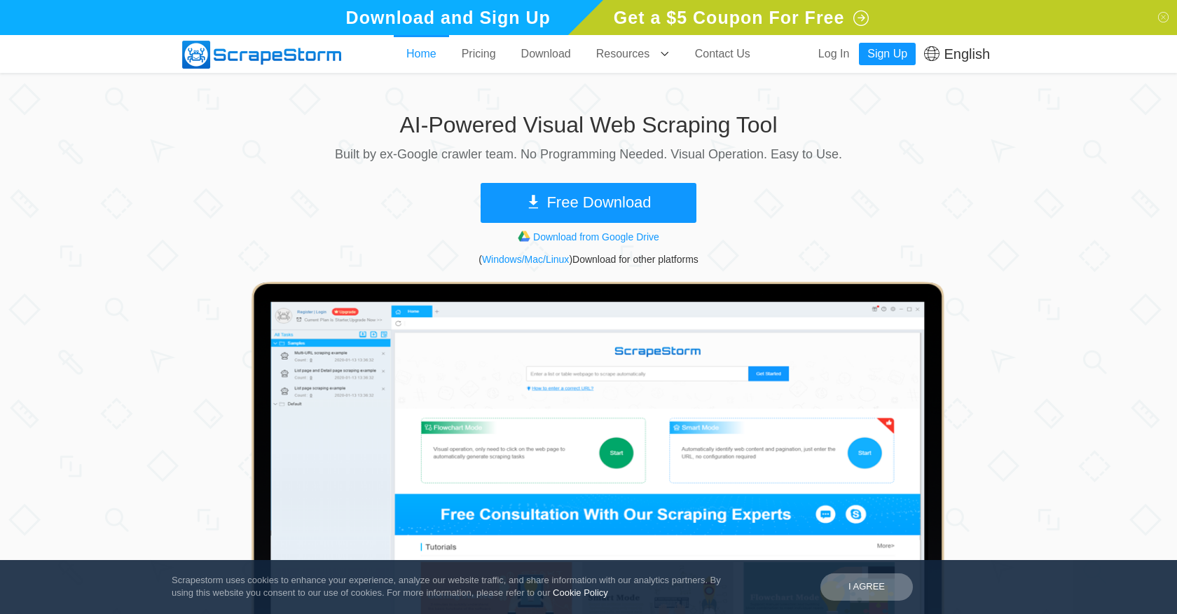 ScrapeStorm - Screenshot showing the interface and features of this AI tool