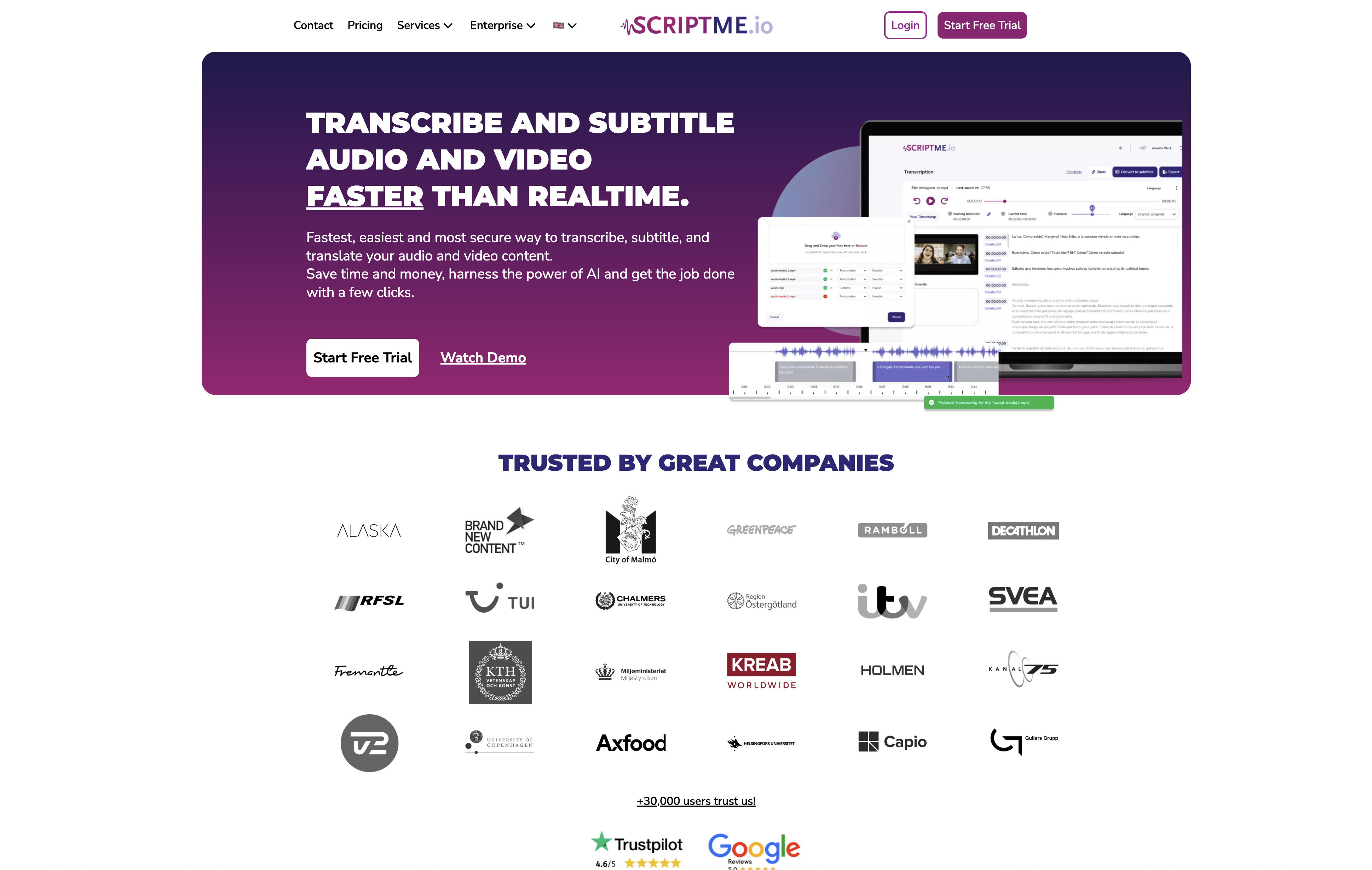 ScriptMe - Screenshot showing the interface and features of this AI tool