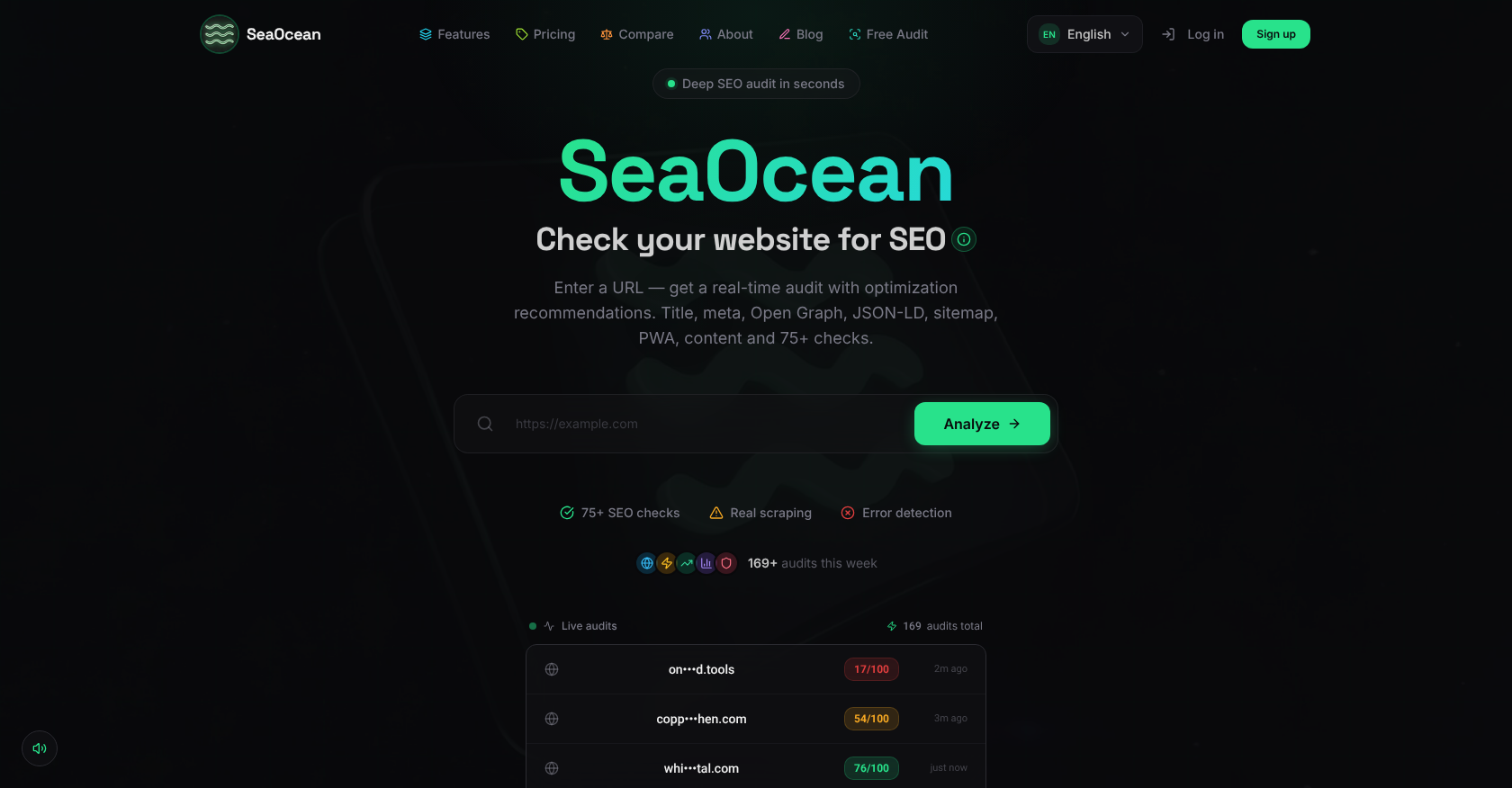 SeaOcean - Screenshot showing the interface and features of this AI tool
