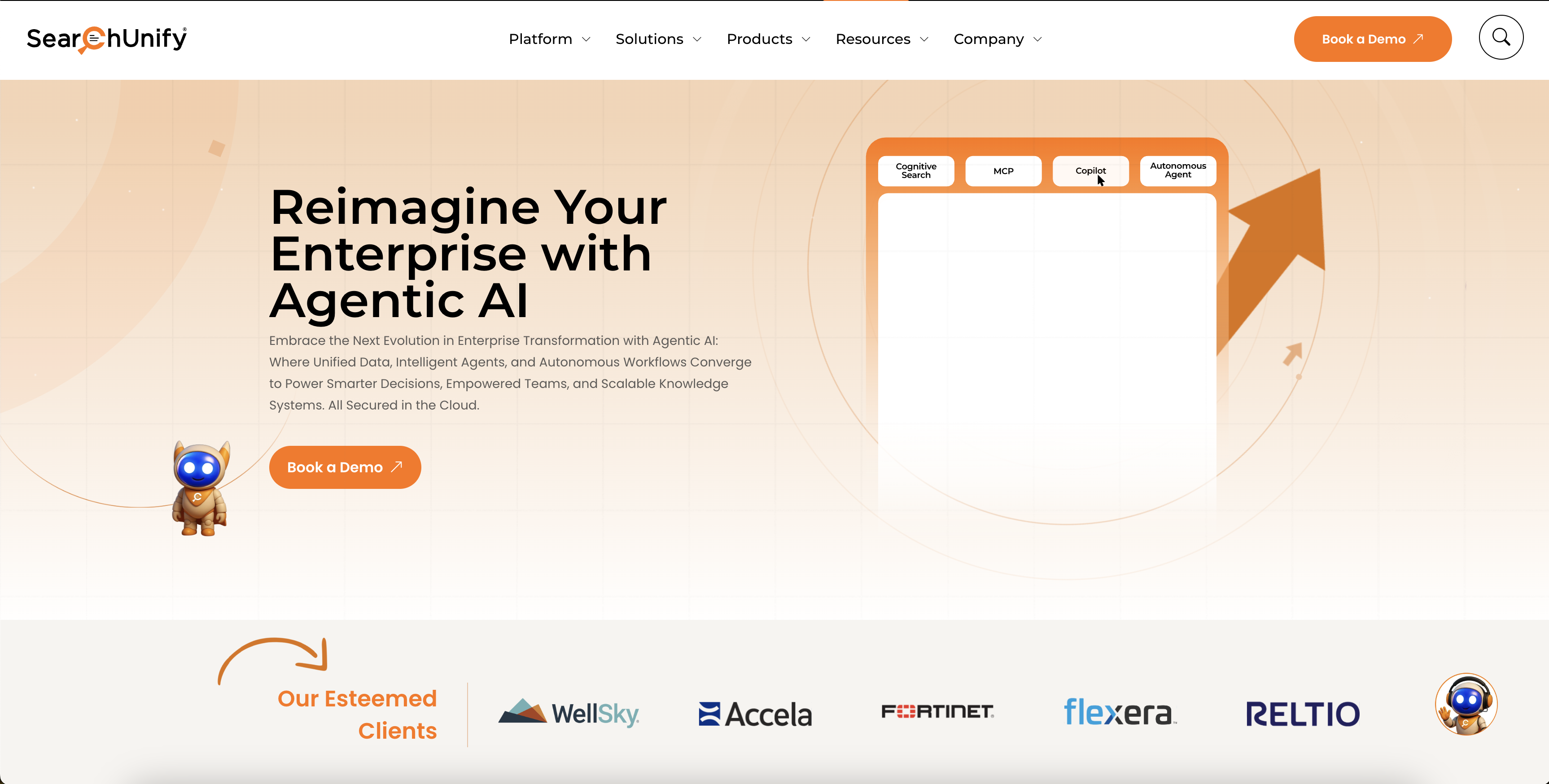 SearchUnify - Screenshot showing the interface and features of this AI tool