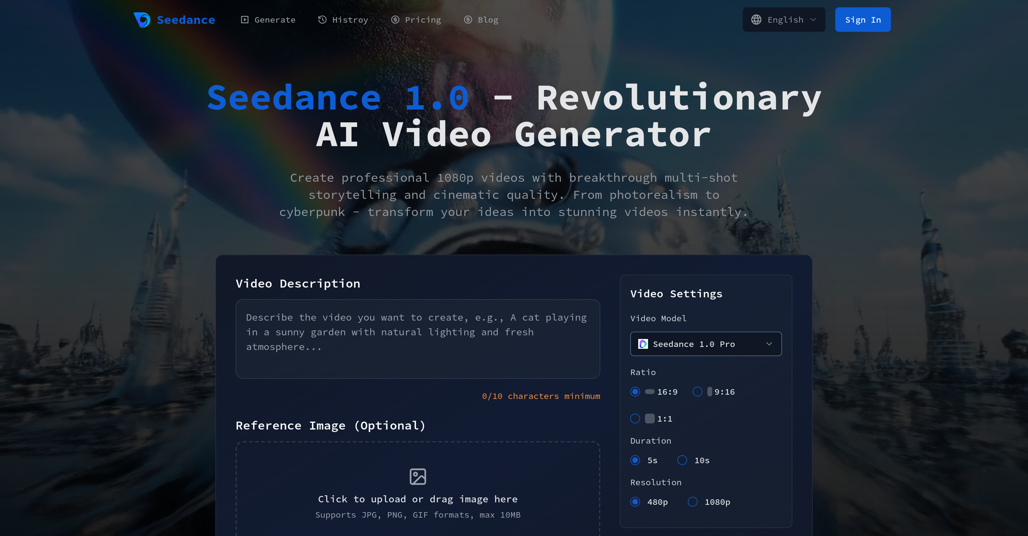 Seedance - Screenshot showing the interface and features of this AI tool