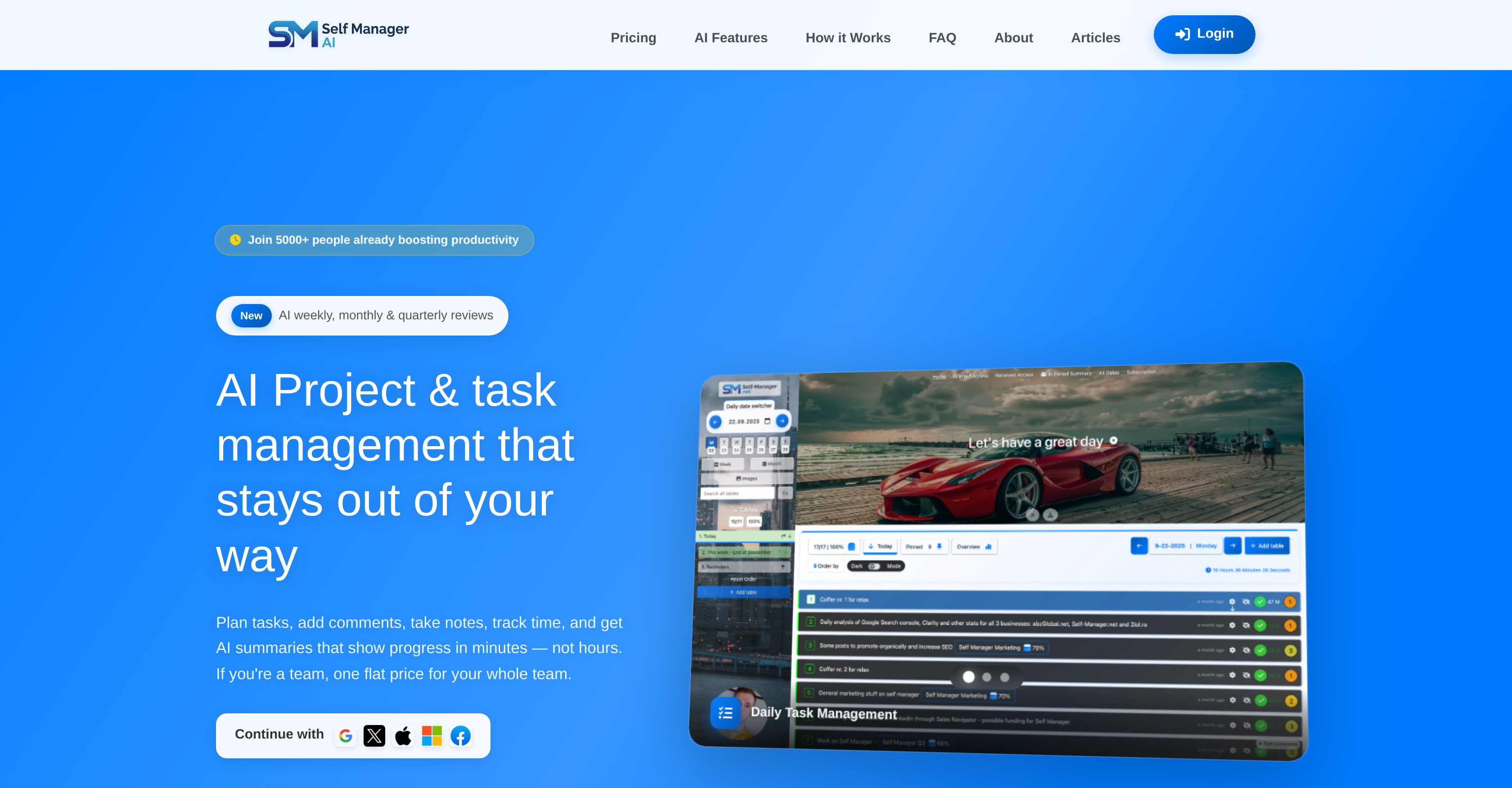 SelfManager AI - Screenshot showing the interface and features of this AI tool