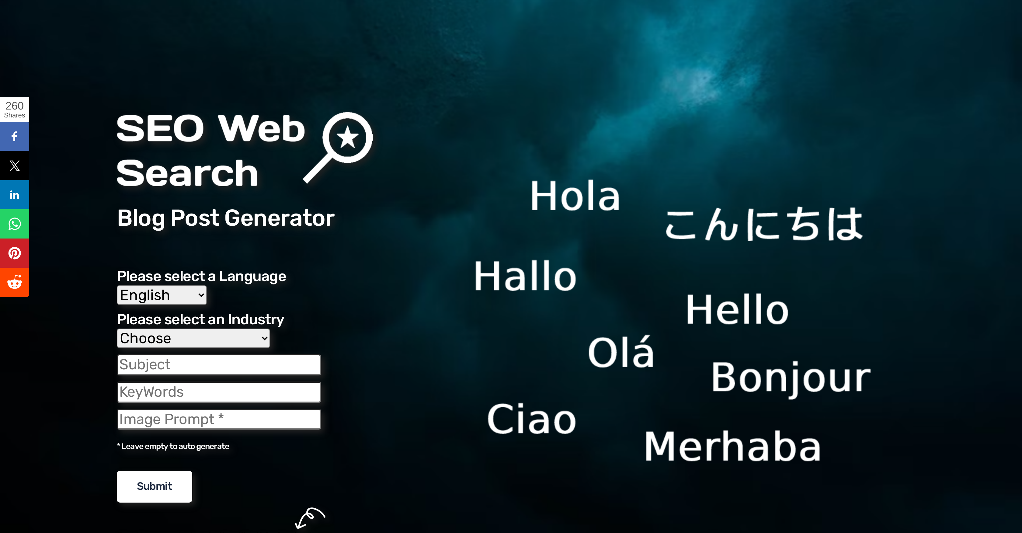 Seowebsearch - Screenshot showing the interface and features of this AI tool