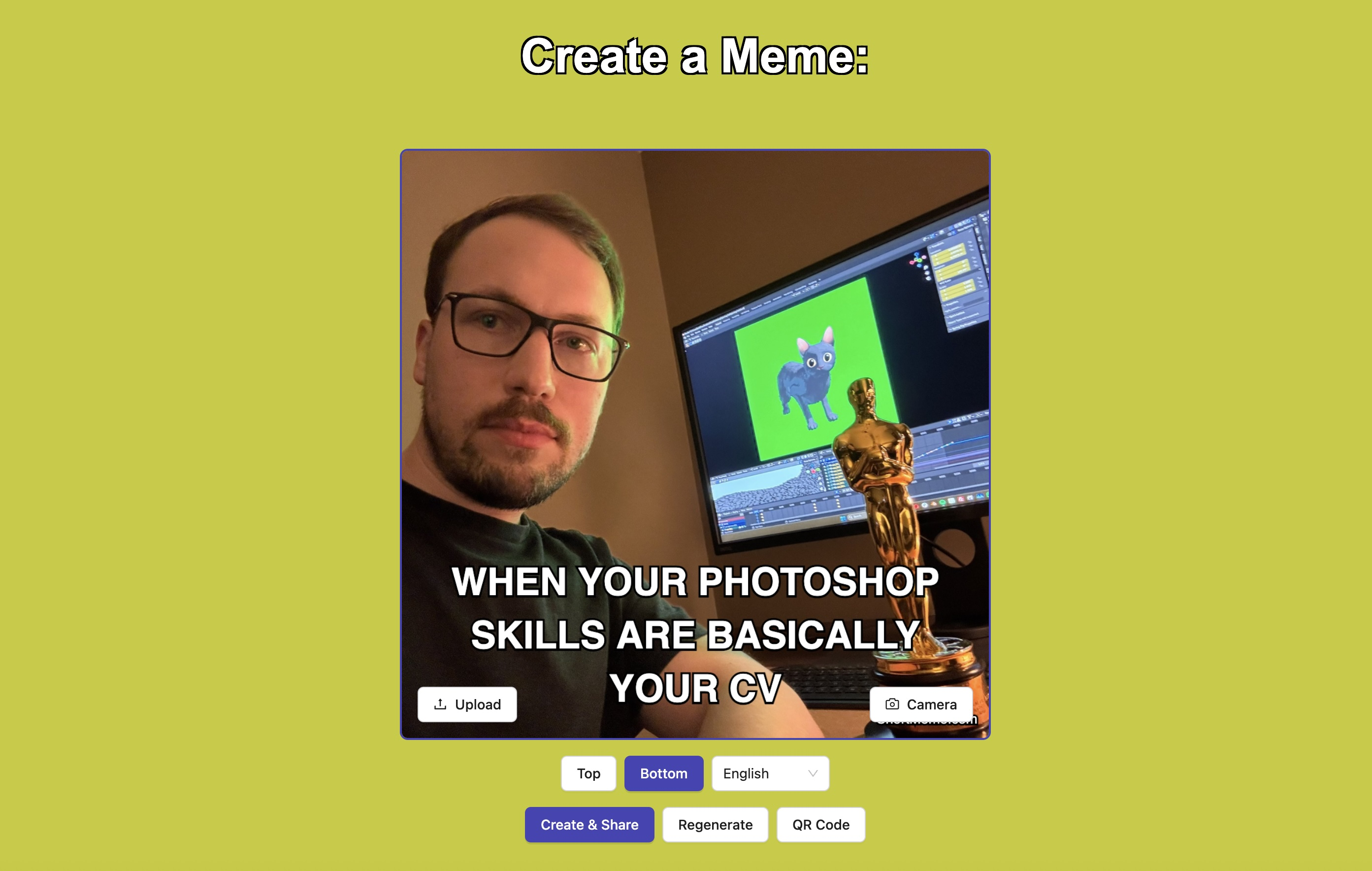 ShortMeme - Screenshot showing the interface and features of this AI tool