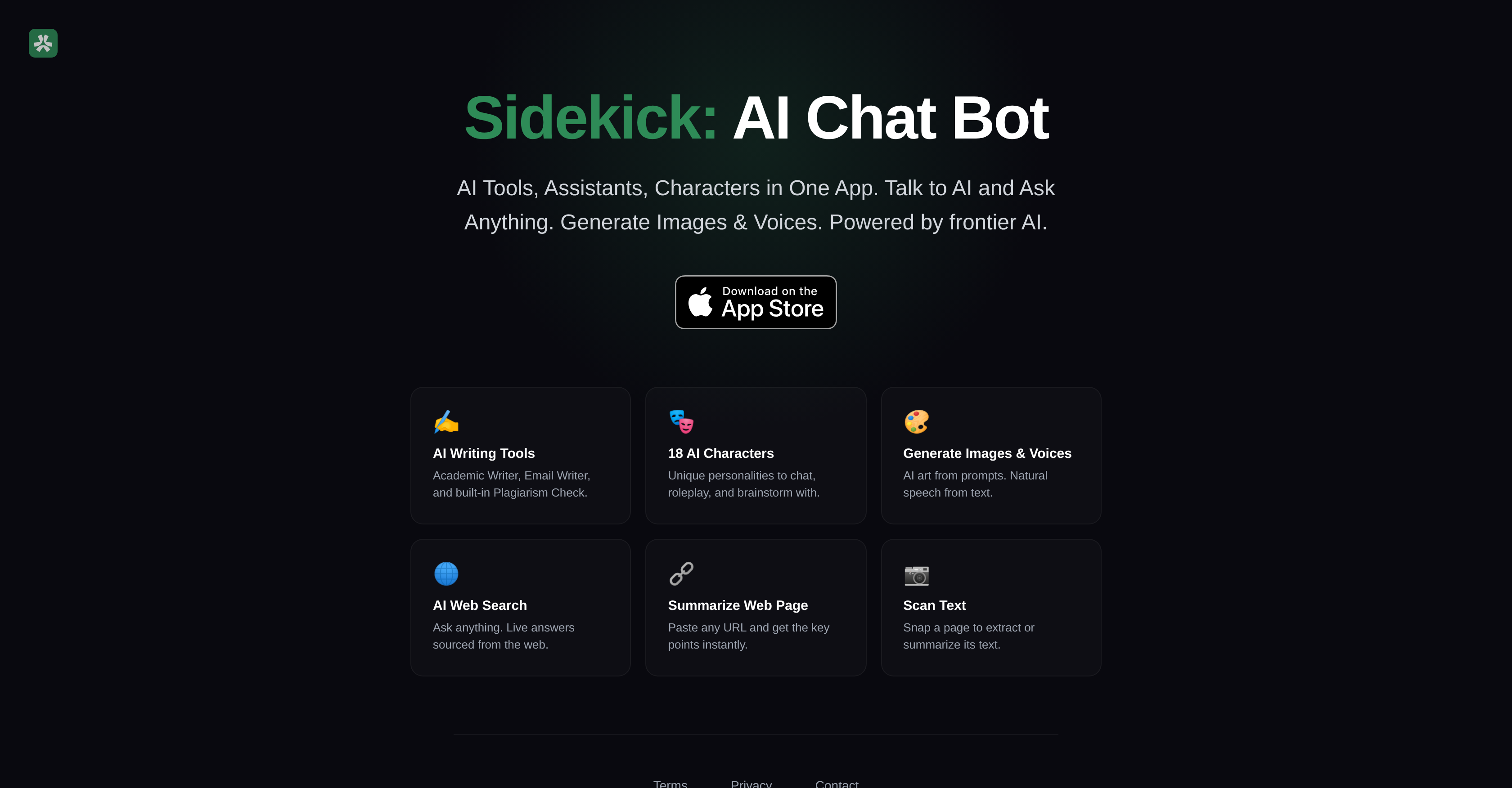 Sidekick - AI Chat Bot - Screenshot showing the interface and features of this AI tool