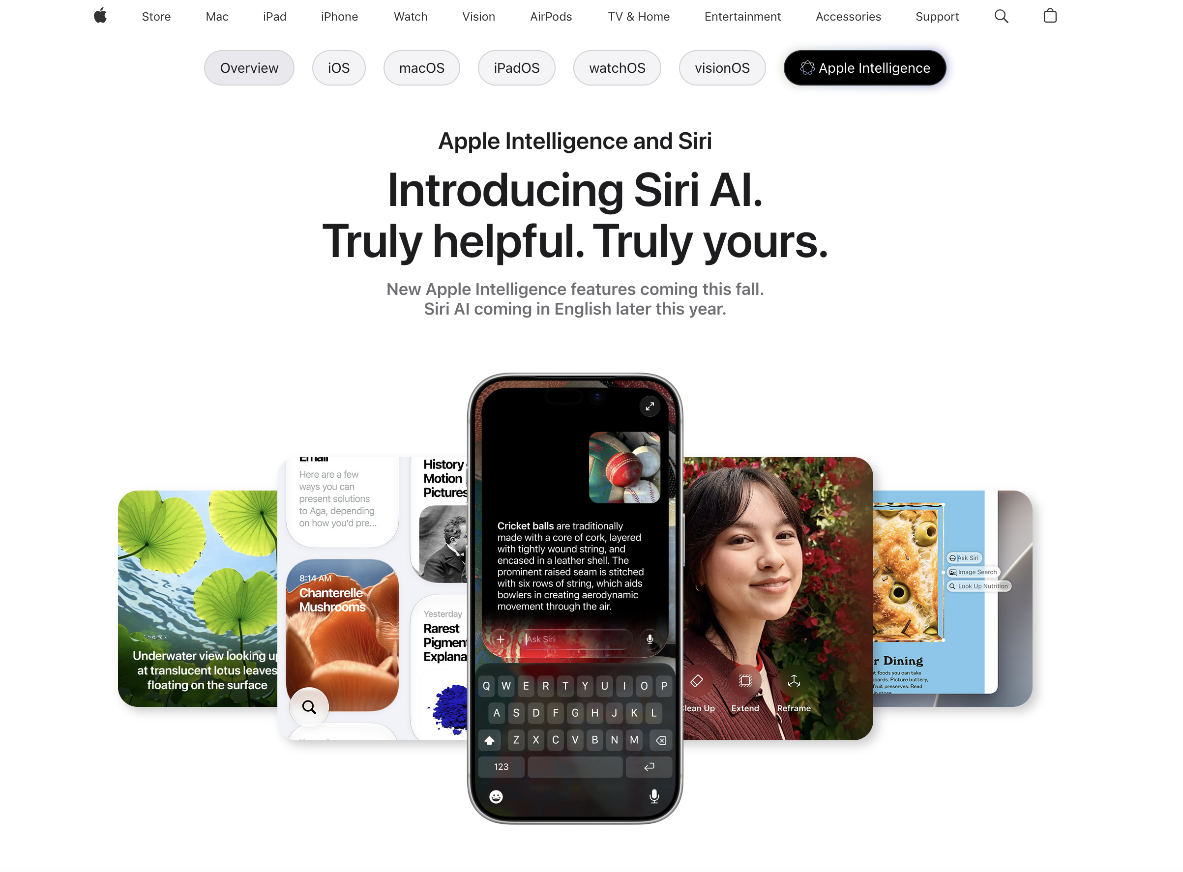 Siri AI - Screenshot showing the interface and features of this AI tool