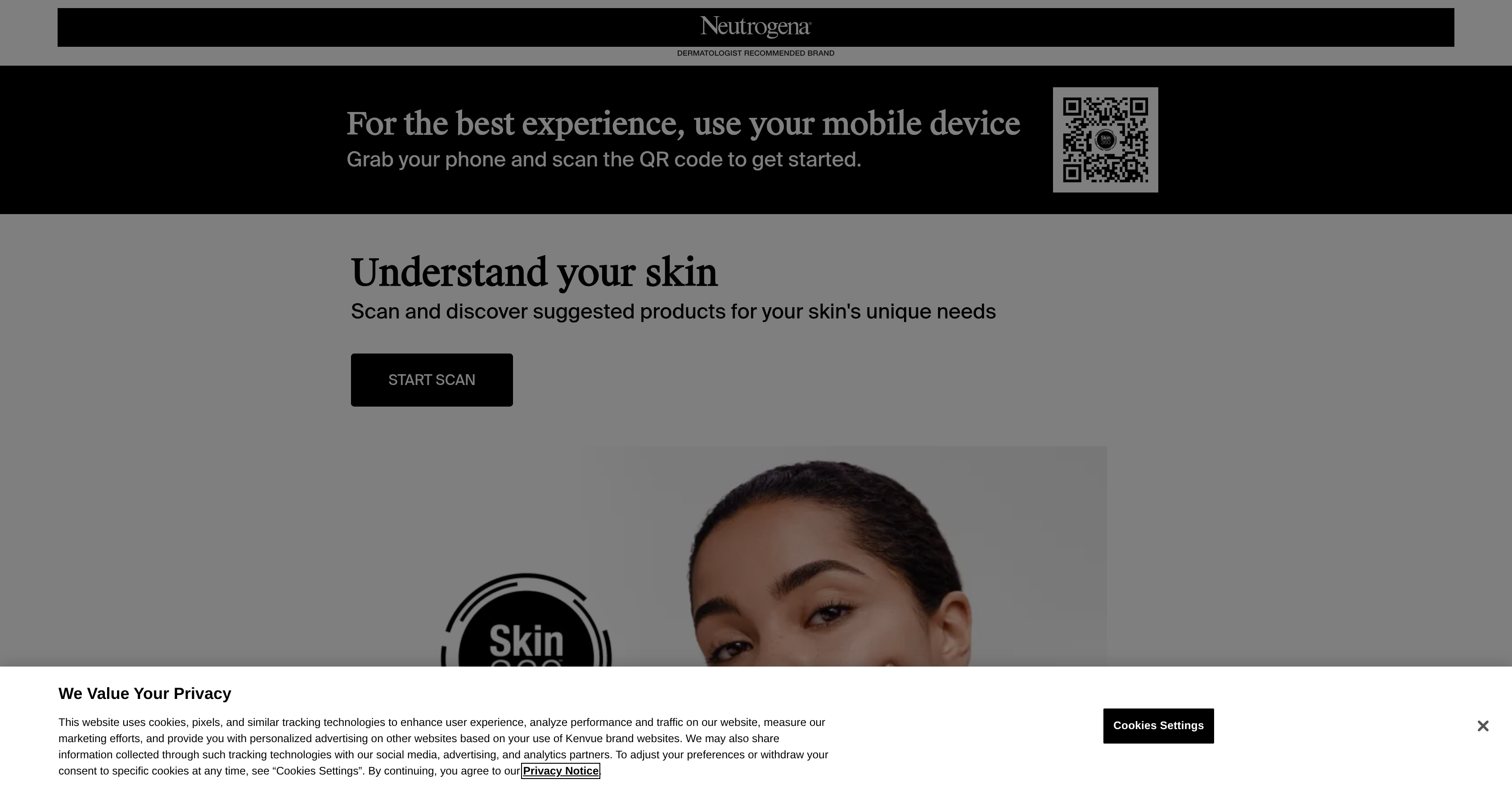 Skin360 by Neutrogena - Screenshot showing the interface and features of this AI tool
