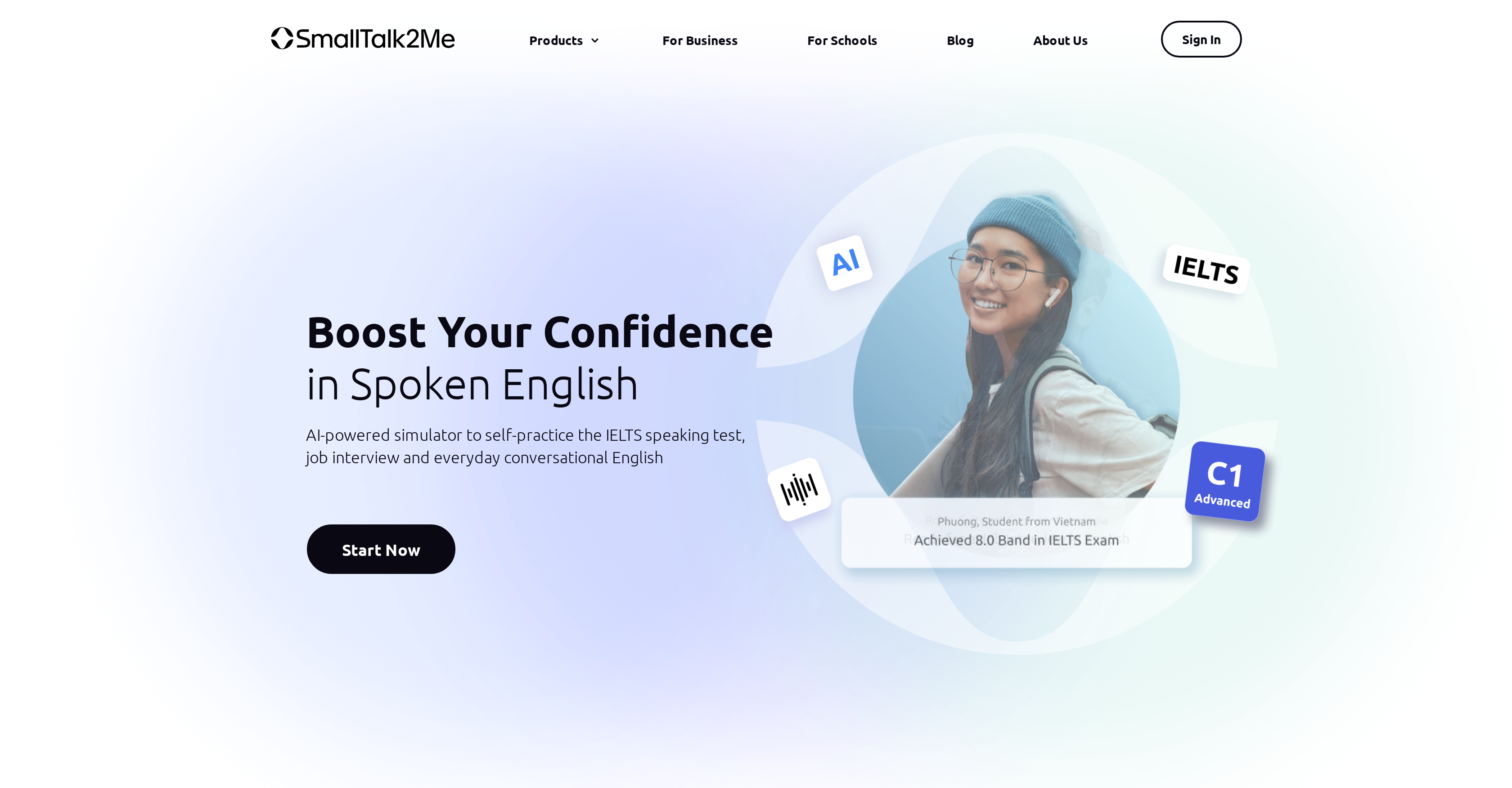 SmallTalk2Me - Screenshot showing the interface and features of this AI tool
