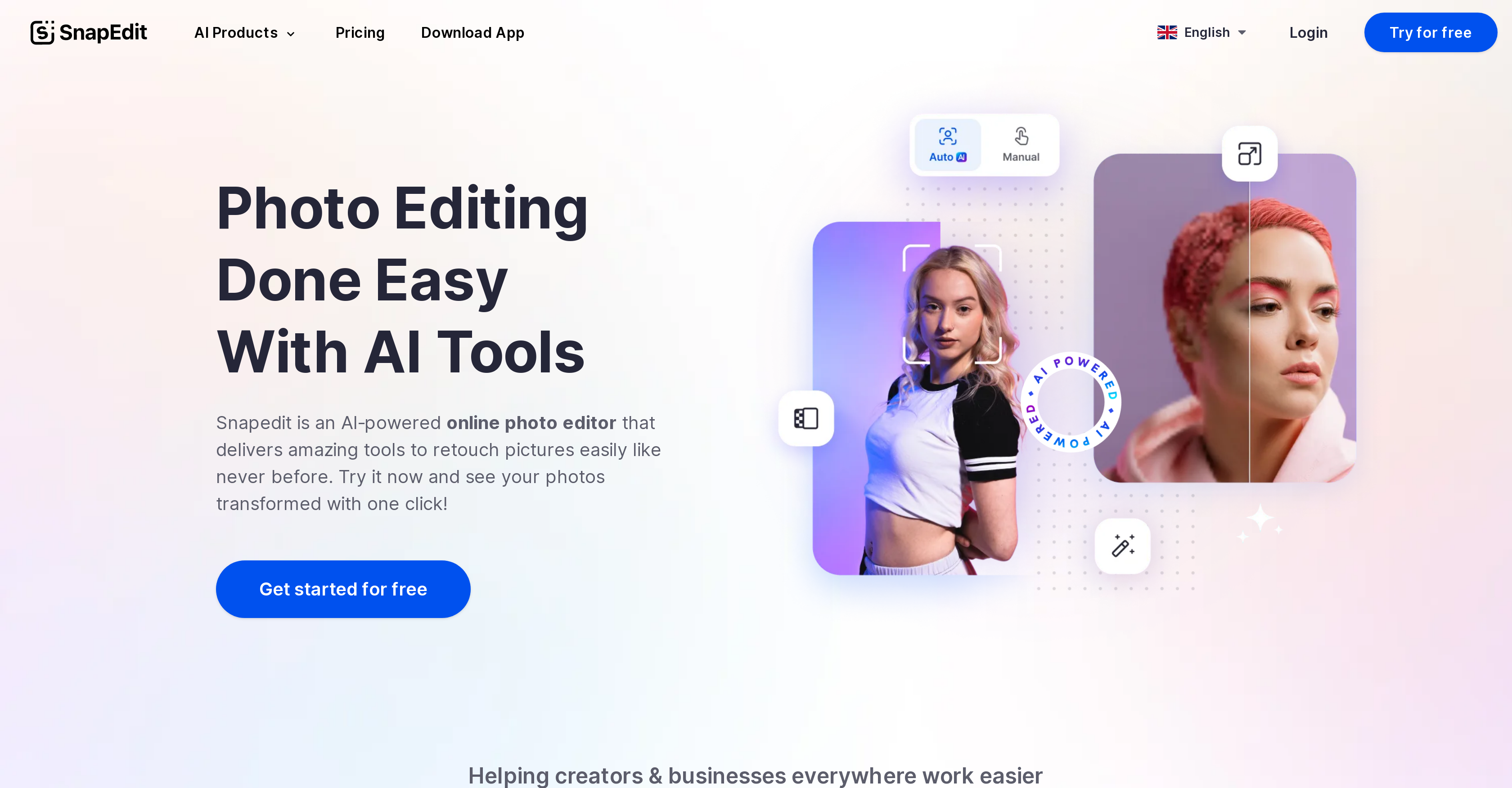 SnapEdit - Screenshot showing the interface and features of this AI tool