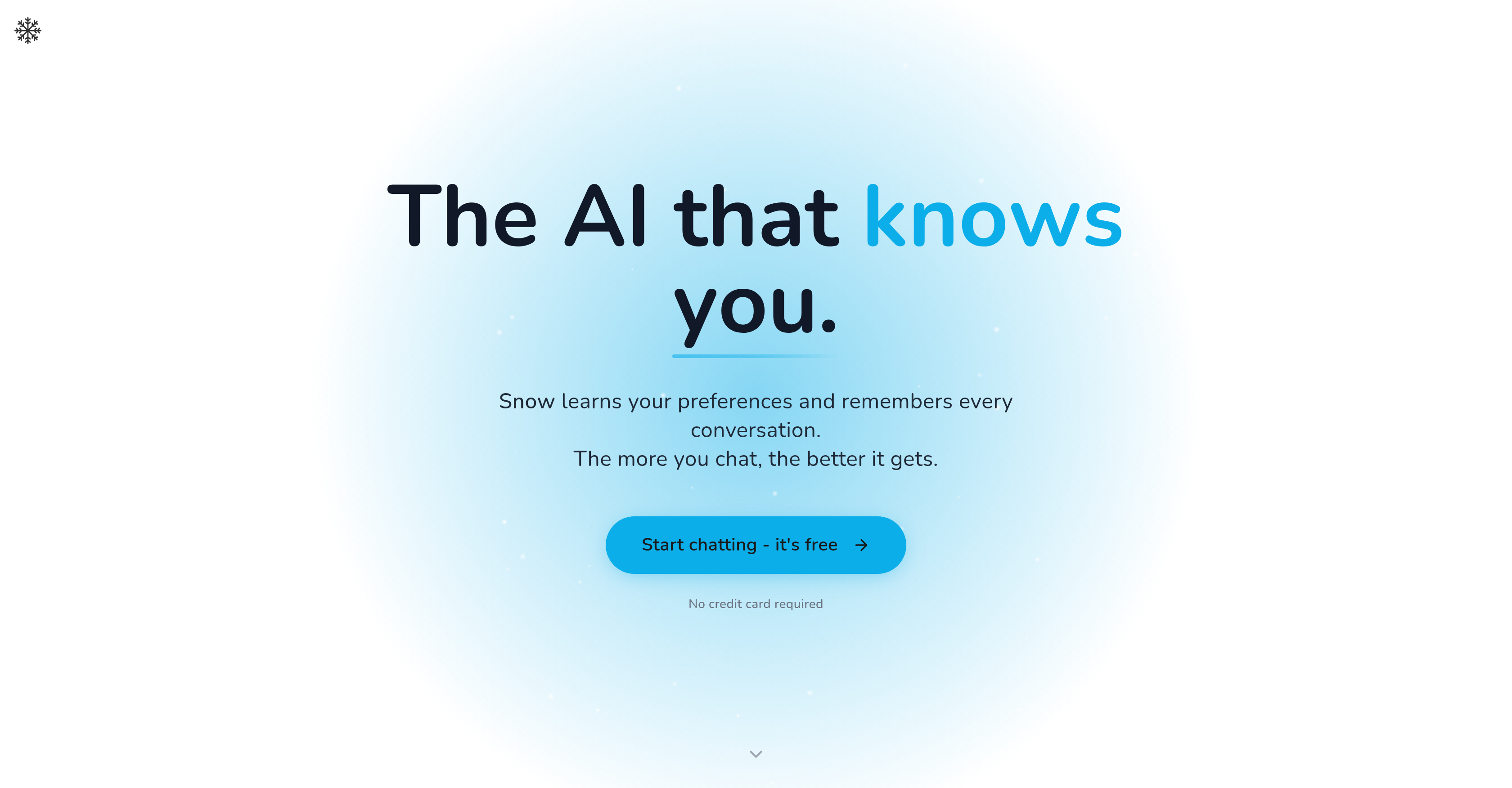 Snow Chat - Screenshot showing the interface and features of this AI tool