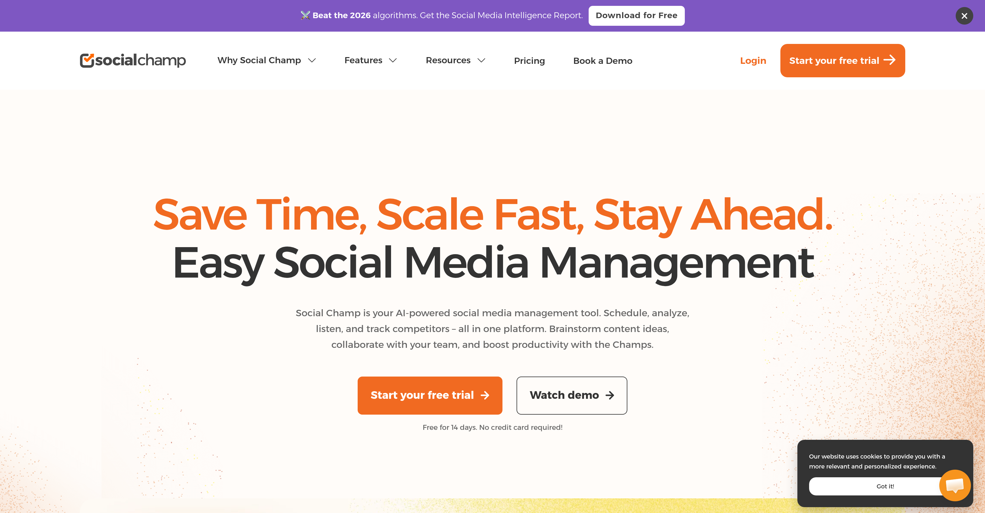Social Champ - Screenshot showing the interface and features of this AI tool