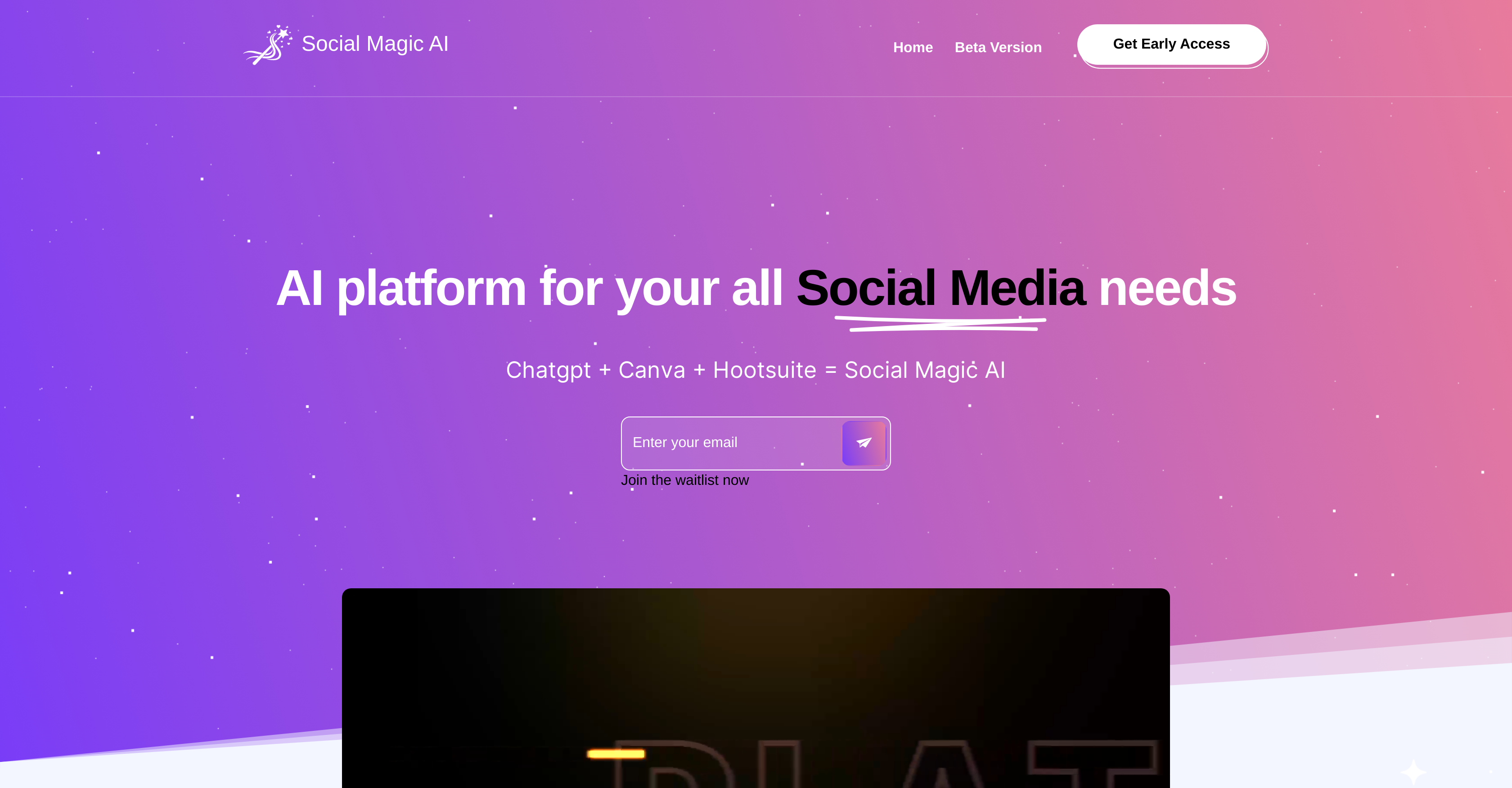 Social Magic - Screenshot showing the interface and features of this AI tool