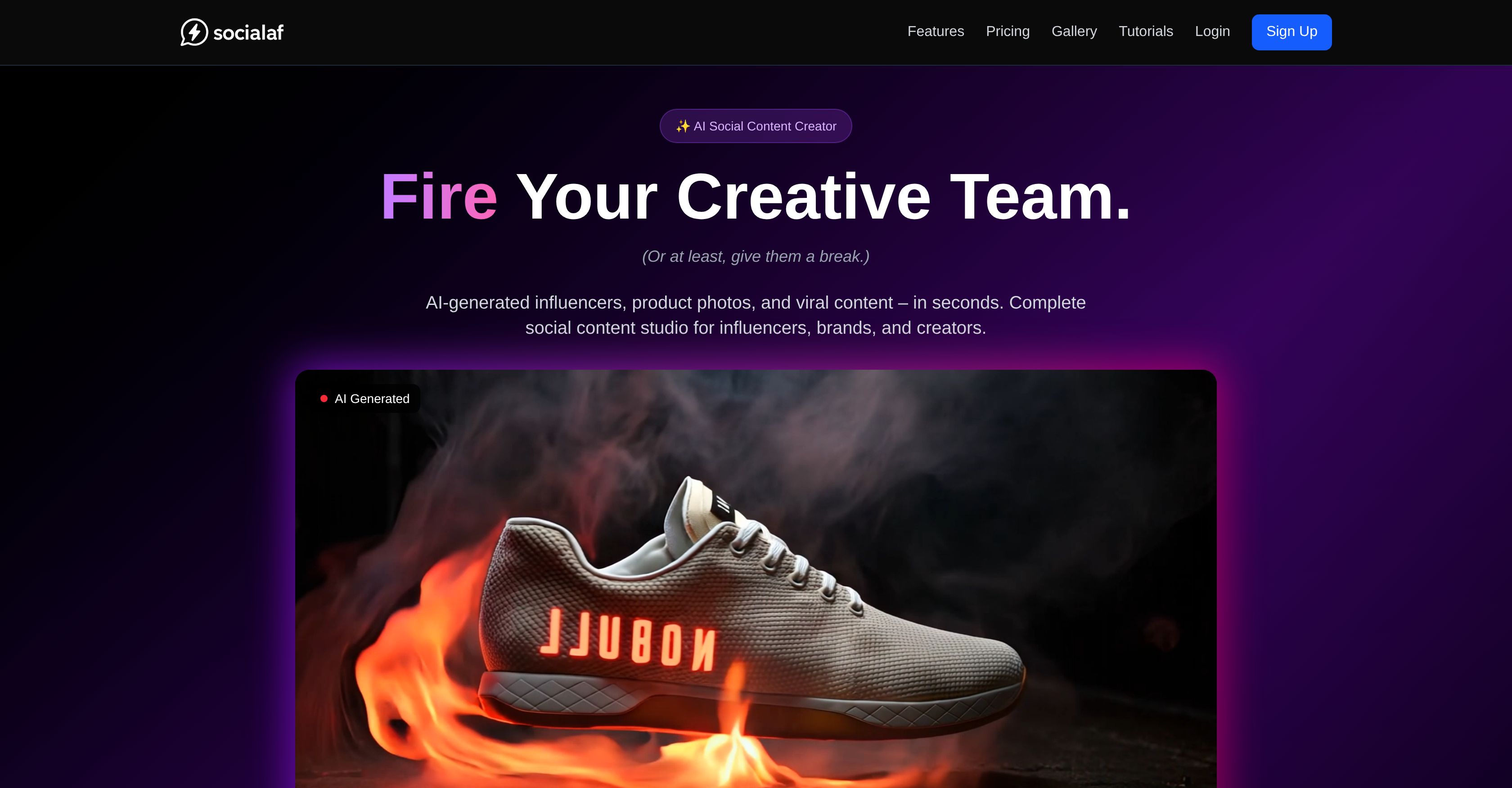 Socialaf.ai - Screenshot showing the interface and features of this AI tool