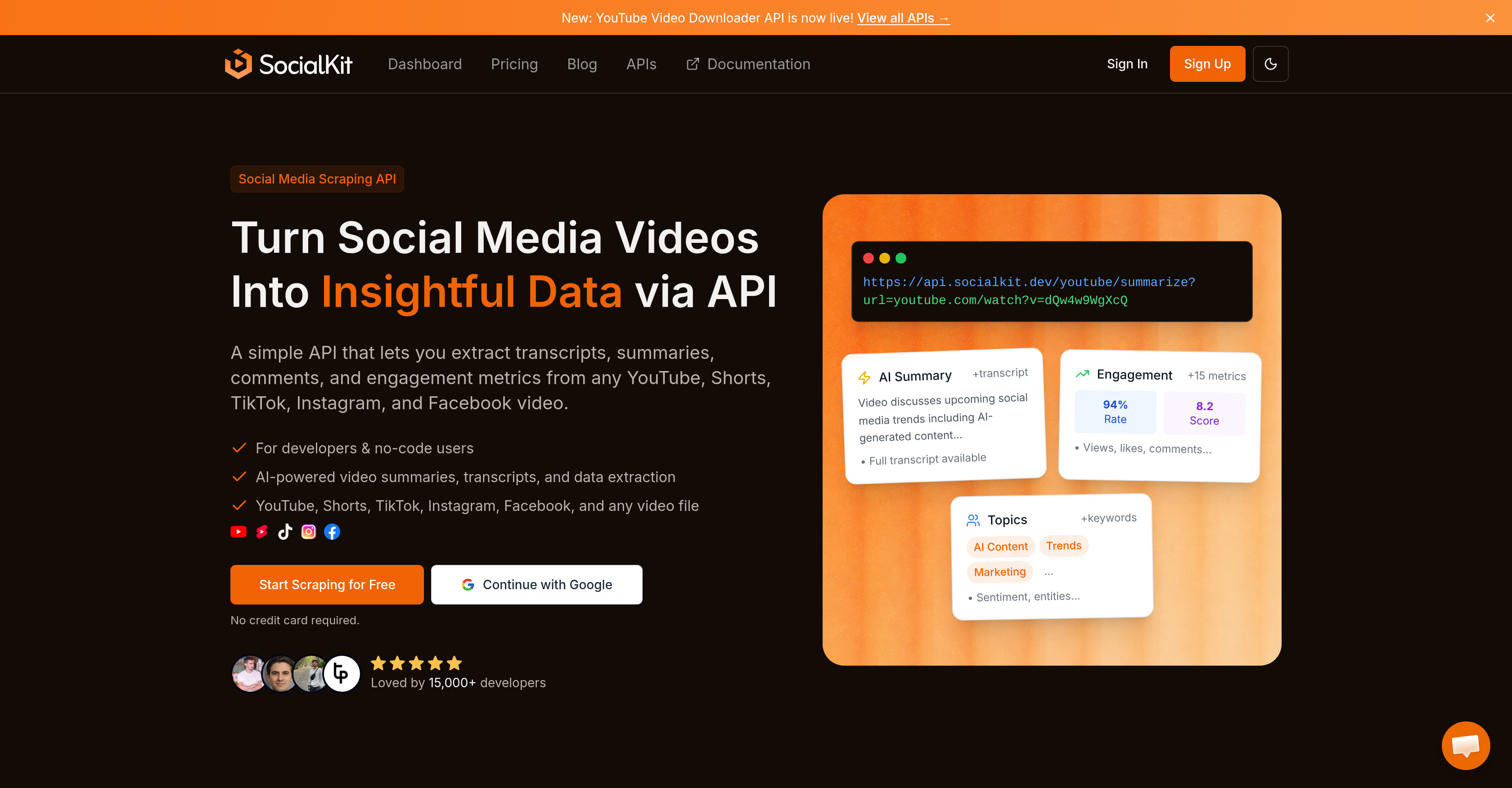 SocialKit - Screenshot showing the interface and features of this AI tool