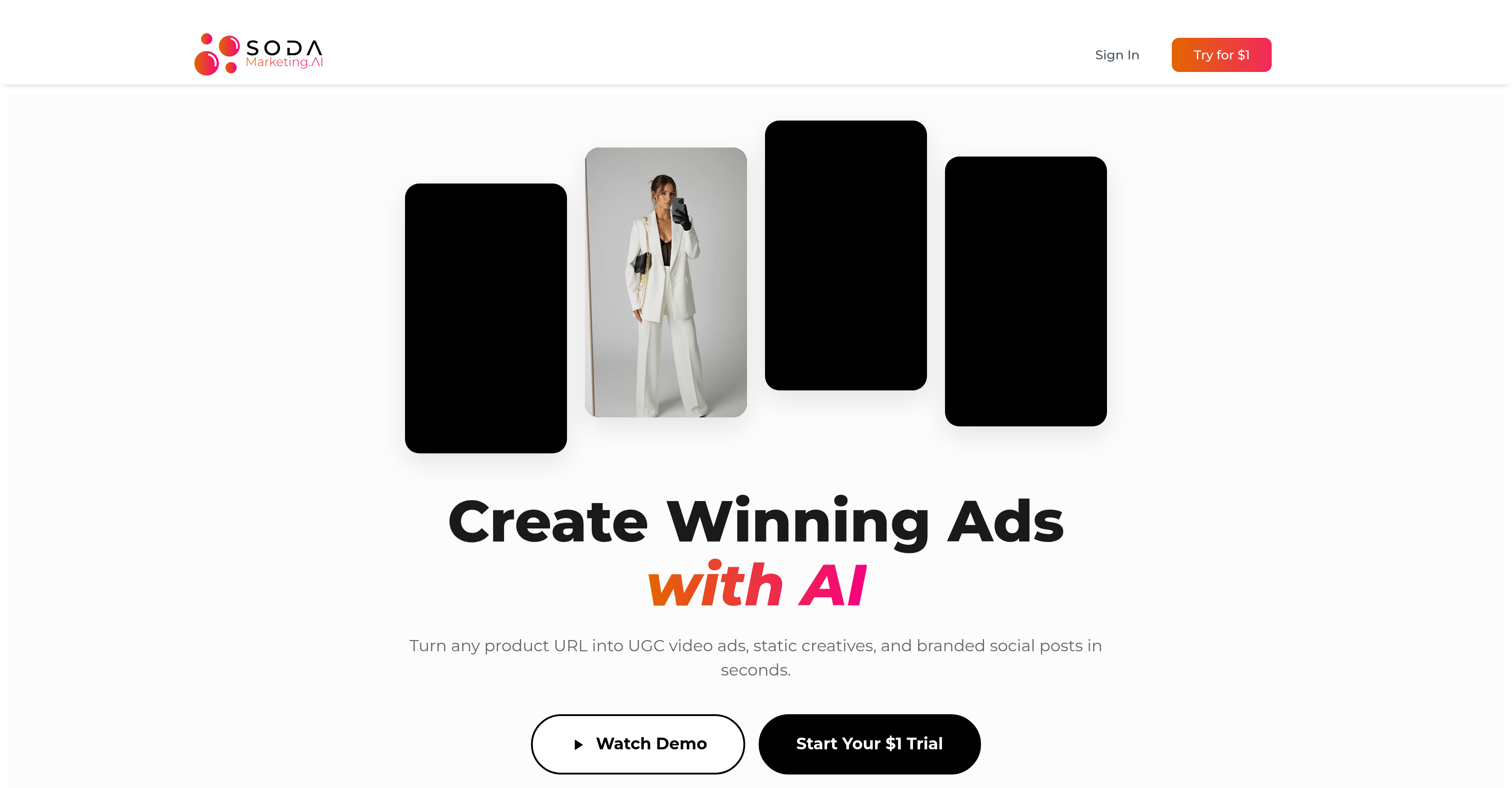 SodaMarketing - Screenshot showing the interface and features of this AI tool