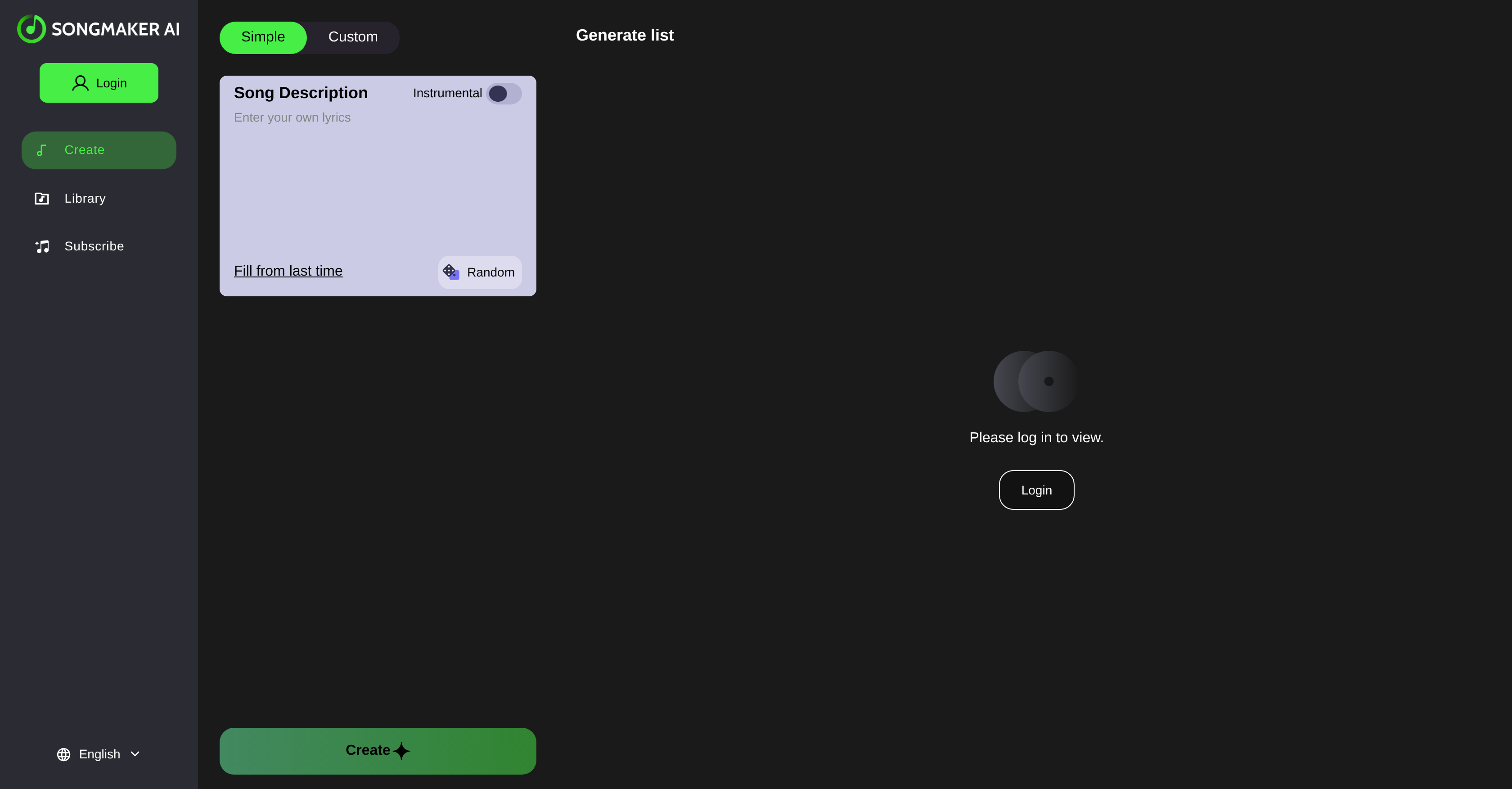 Songmaker AI - Screenshot showing the interface and features of this AI tool