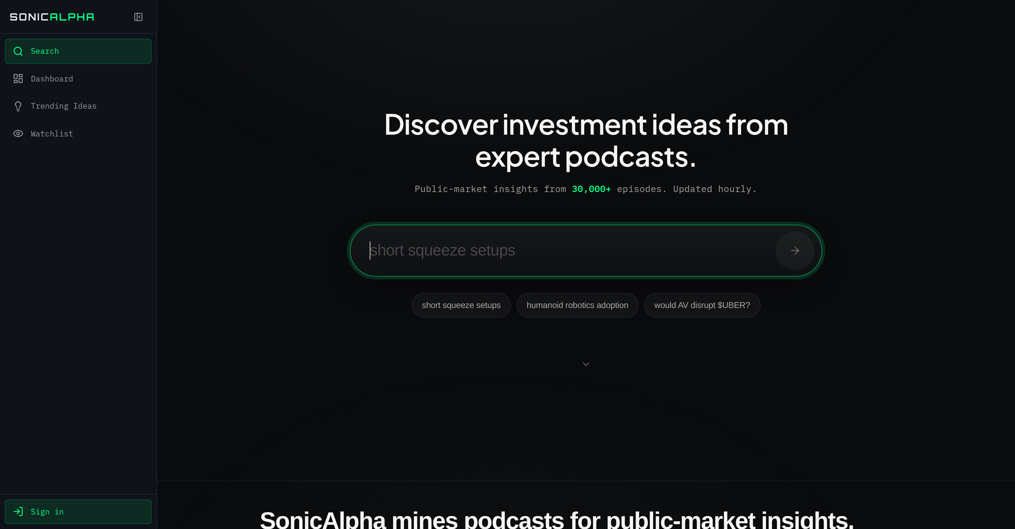 SonicAlpha - Screenshot showing the interface and features of this AI tool