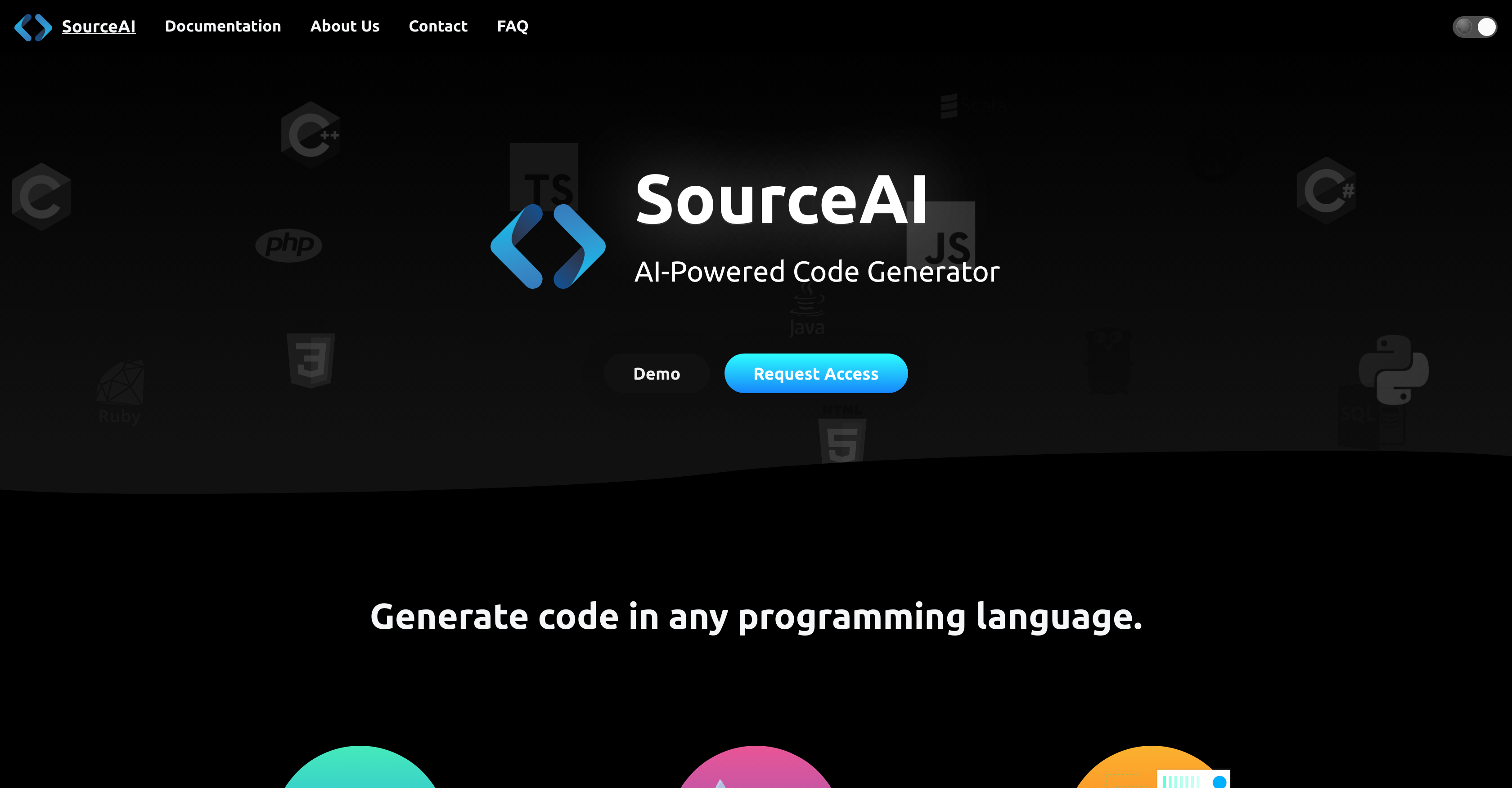 SourceAI - Screenshot showing the interface and features of this AI tool